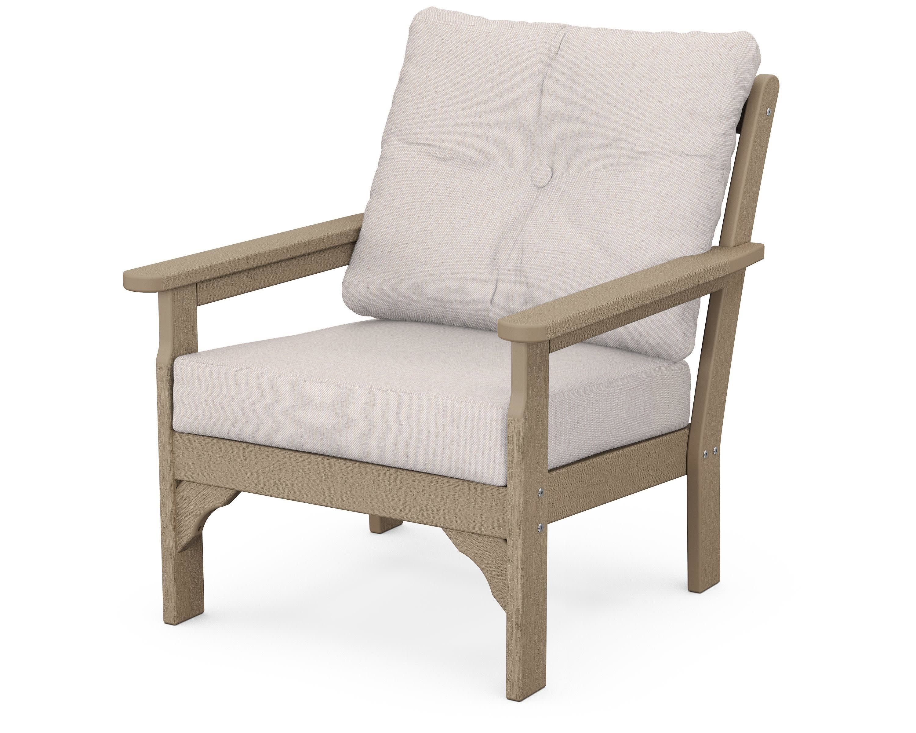 Vineyard Deep Seating Chair in Vintage Sahara / Dune Burlap