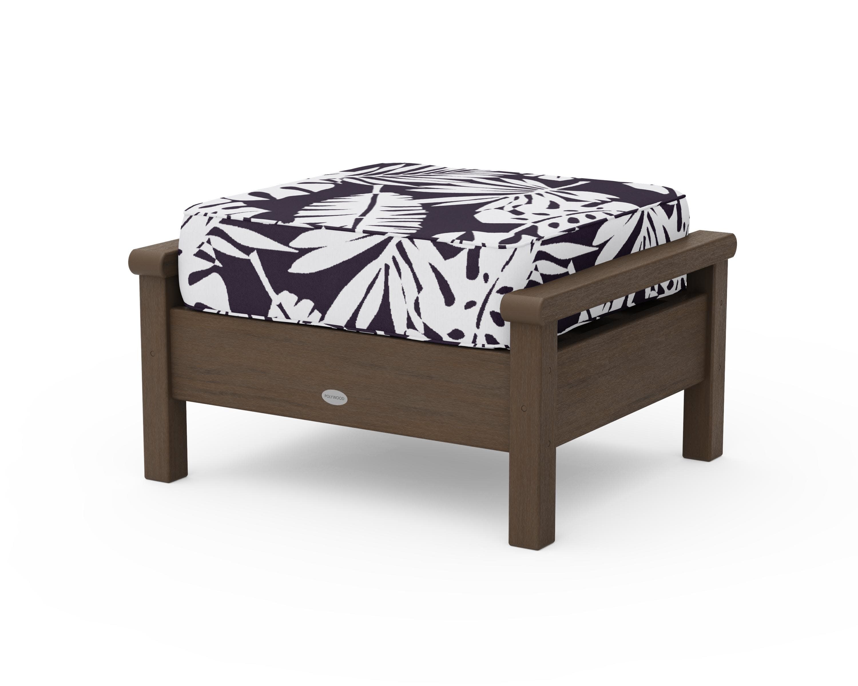 Harbour Deep Seating Ottoman in Kona / Leaf Navy