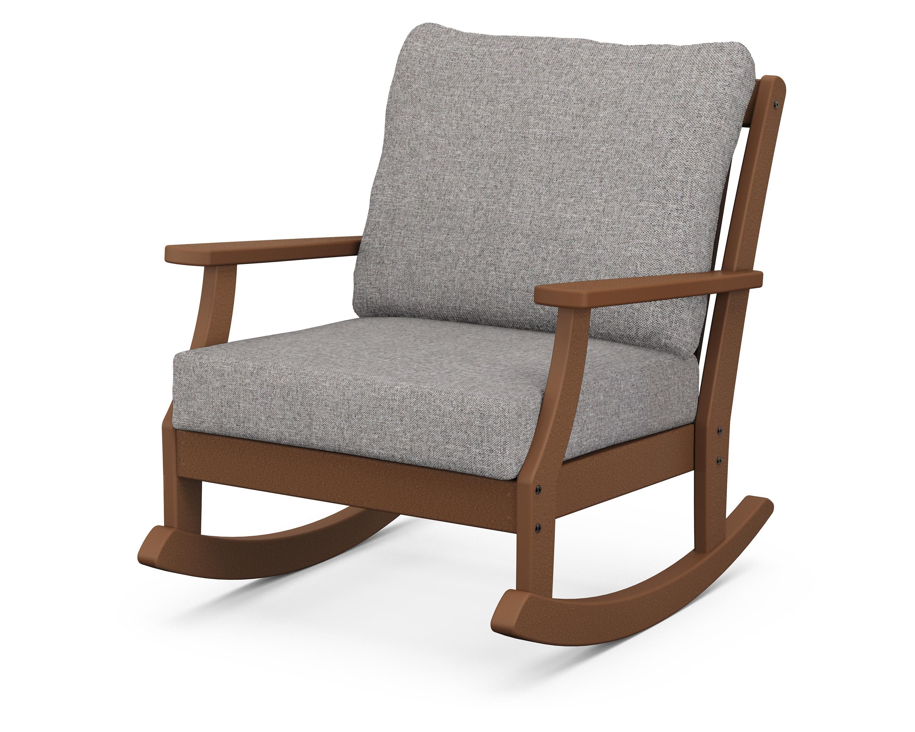 Braxton Deep Seating Rocking Chair in Teak / Grey Mist