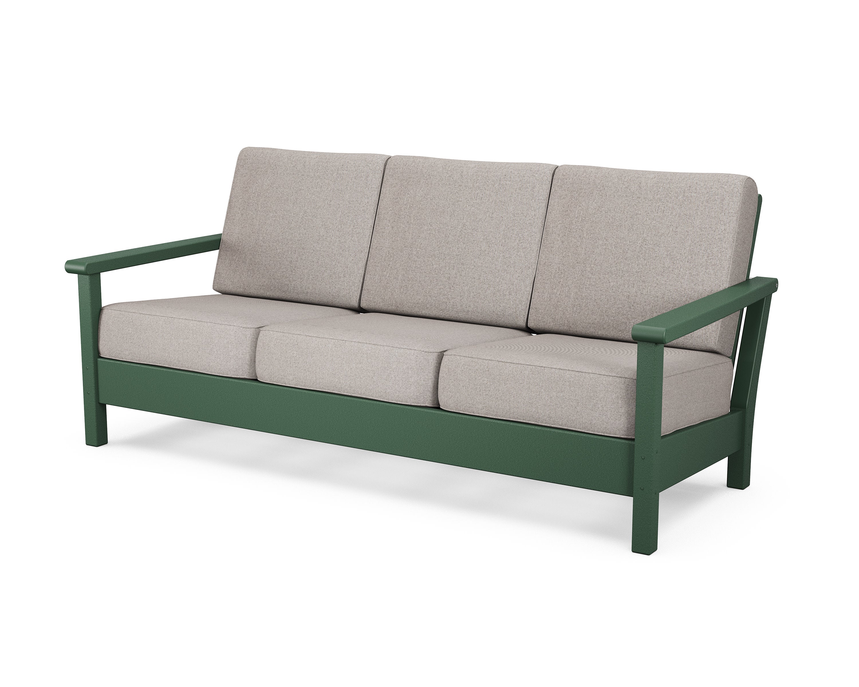 Harbour Deep Seating Sofa in Green / Weathered Tweed