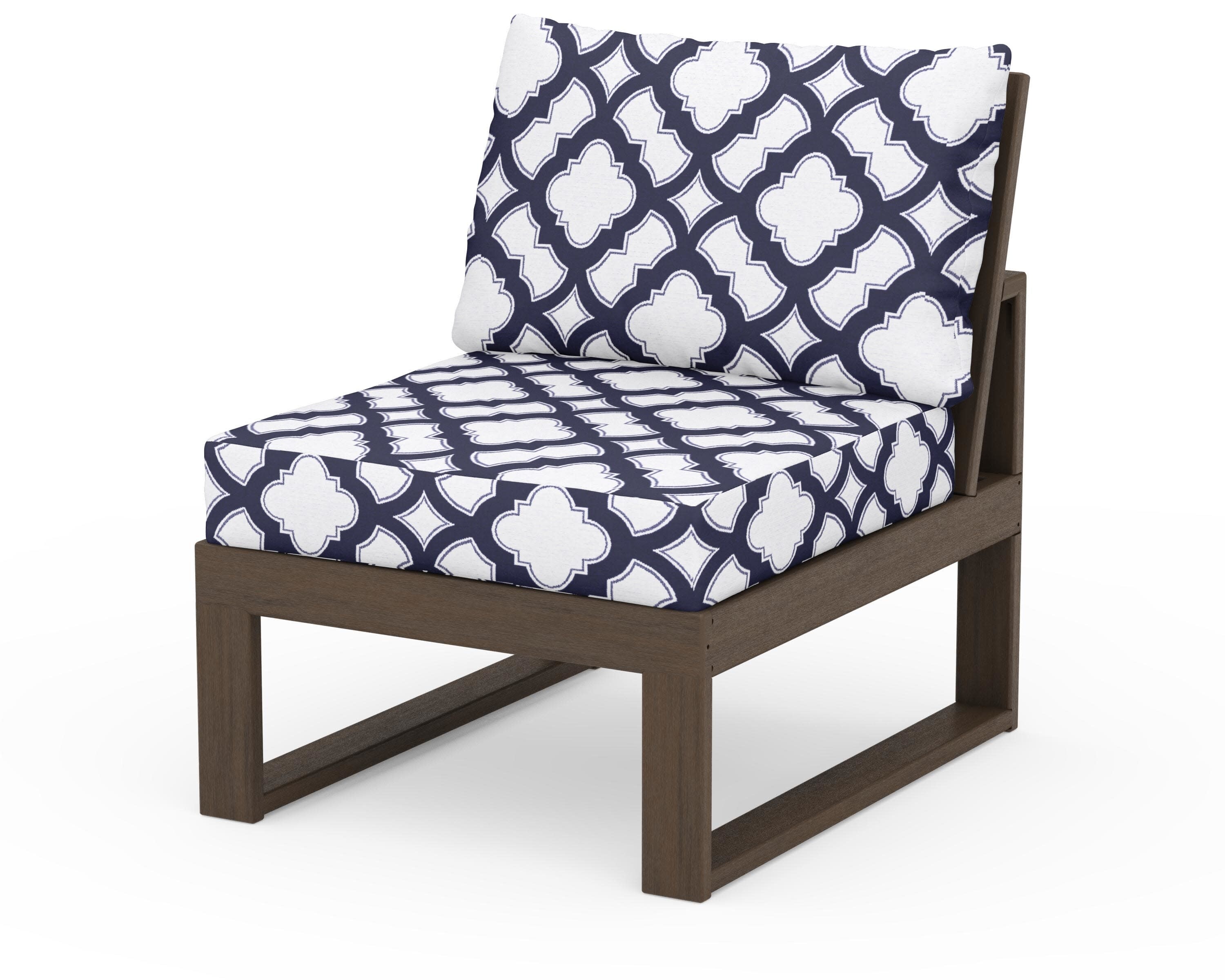 Modular Armless Chair in Kona / Trellis Navy