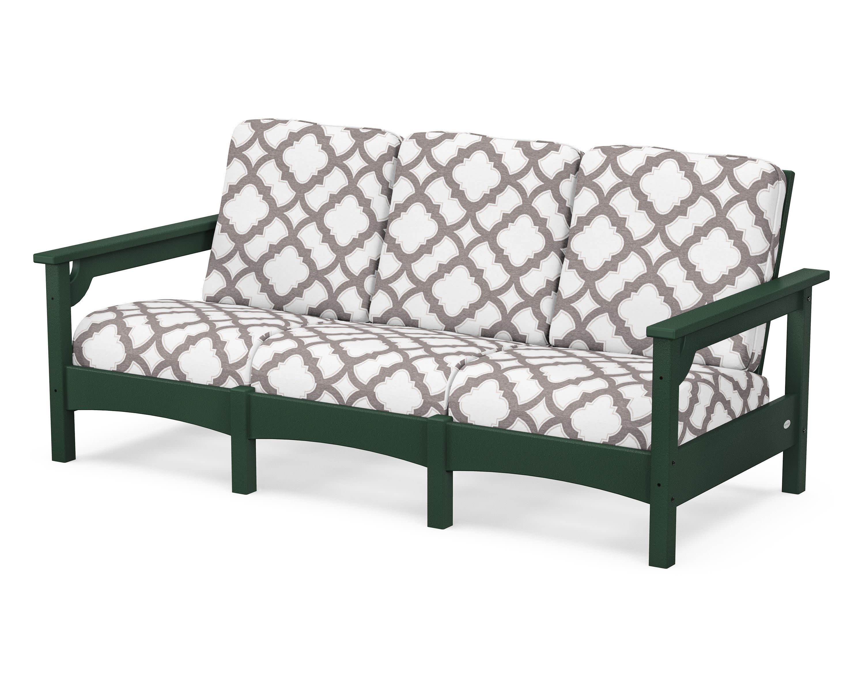 Club Sofa in Green / Trellis Grey Mist