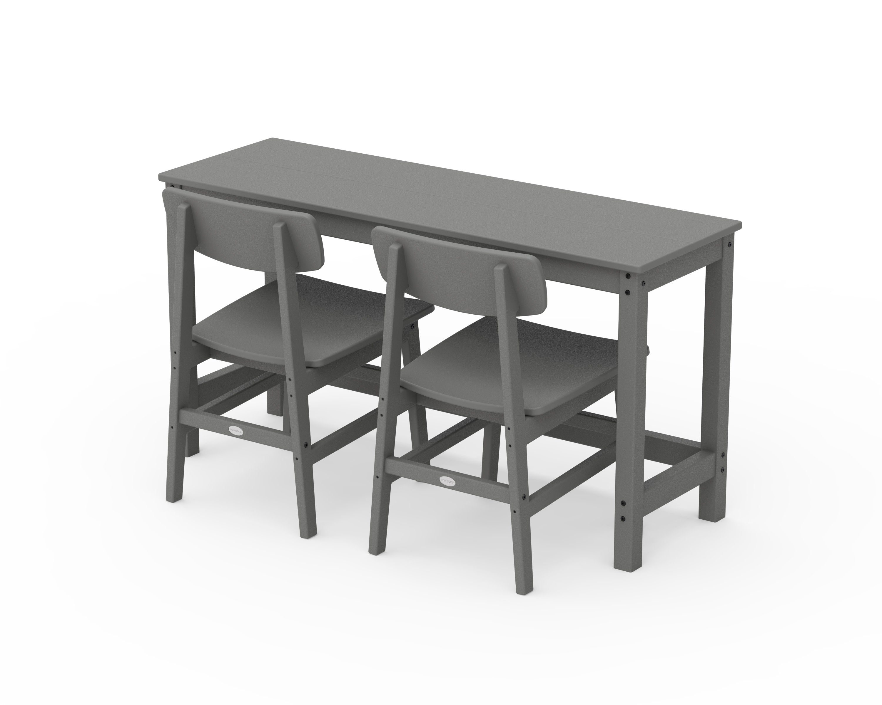 Modern Studio Urban Chair 3-Piece Balcony Set in Slate Grey