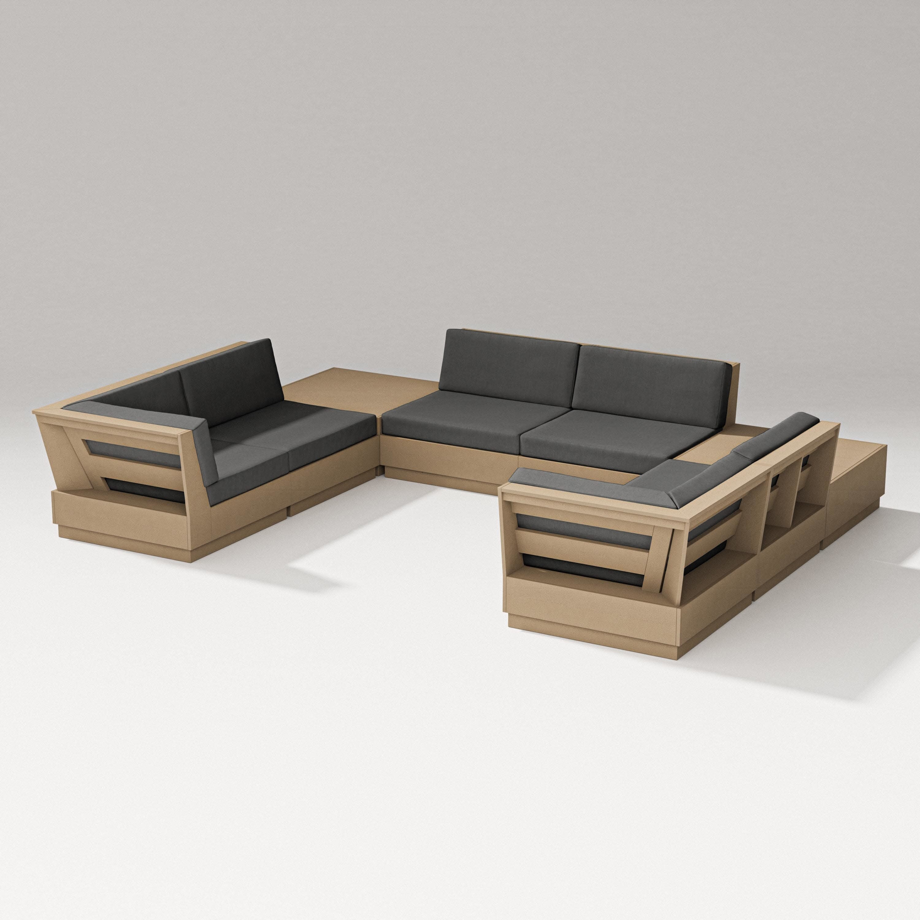 Elevate 8-Piece U-Shaped Sectional in Vintage Sahara / Spectrum Carbon