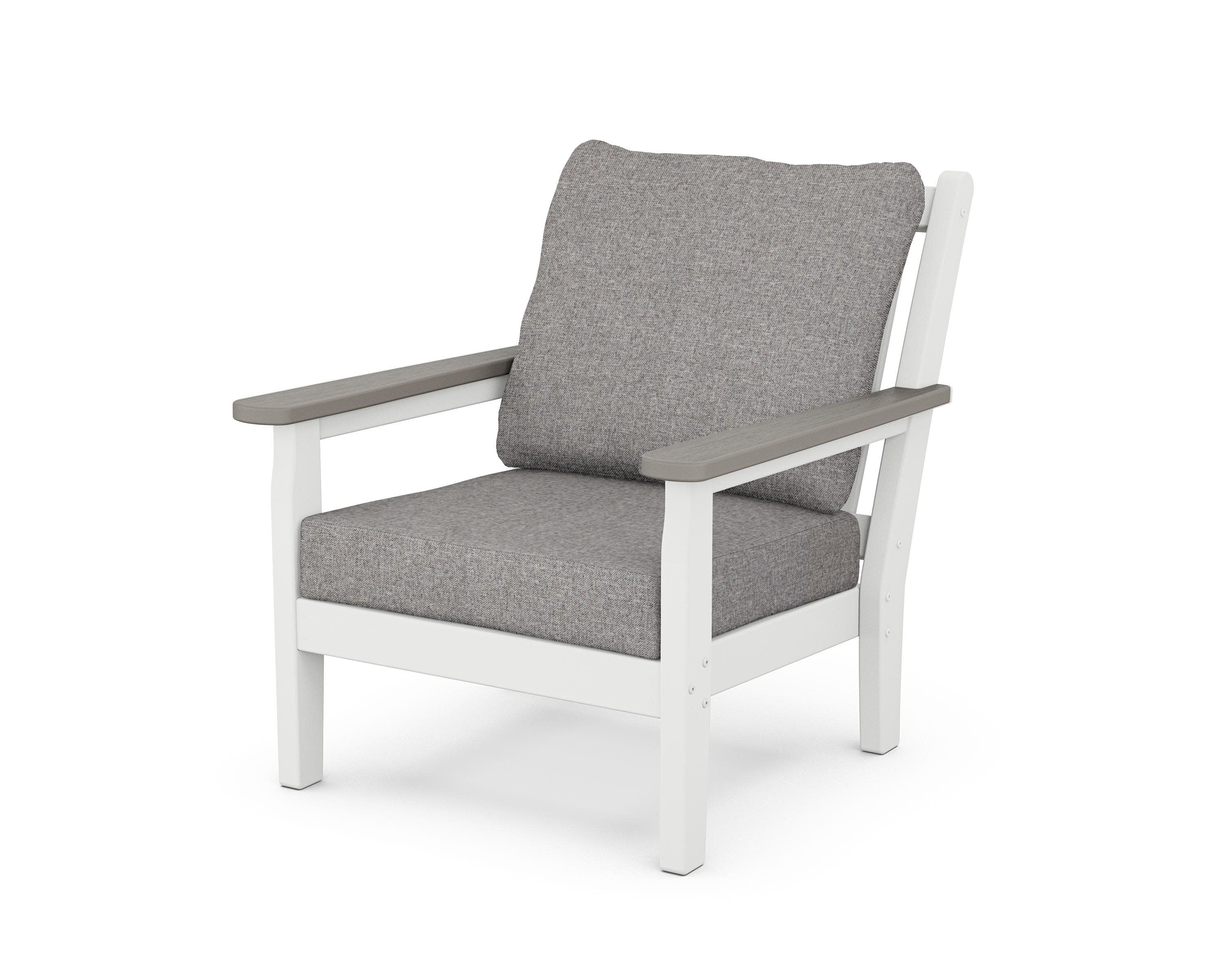 Chippendale Deep Seating Chair in White / Driftwood / Grey Mist