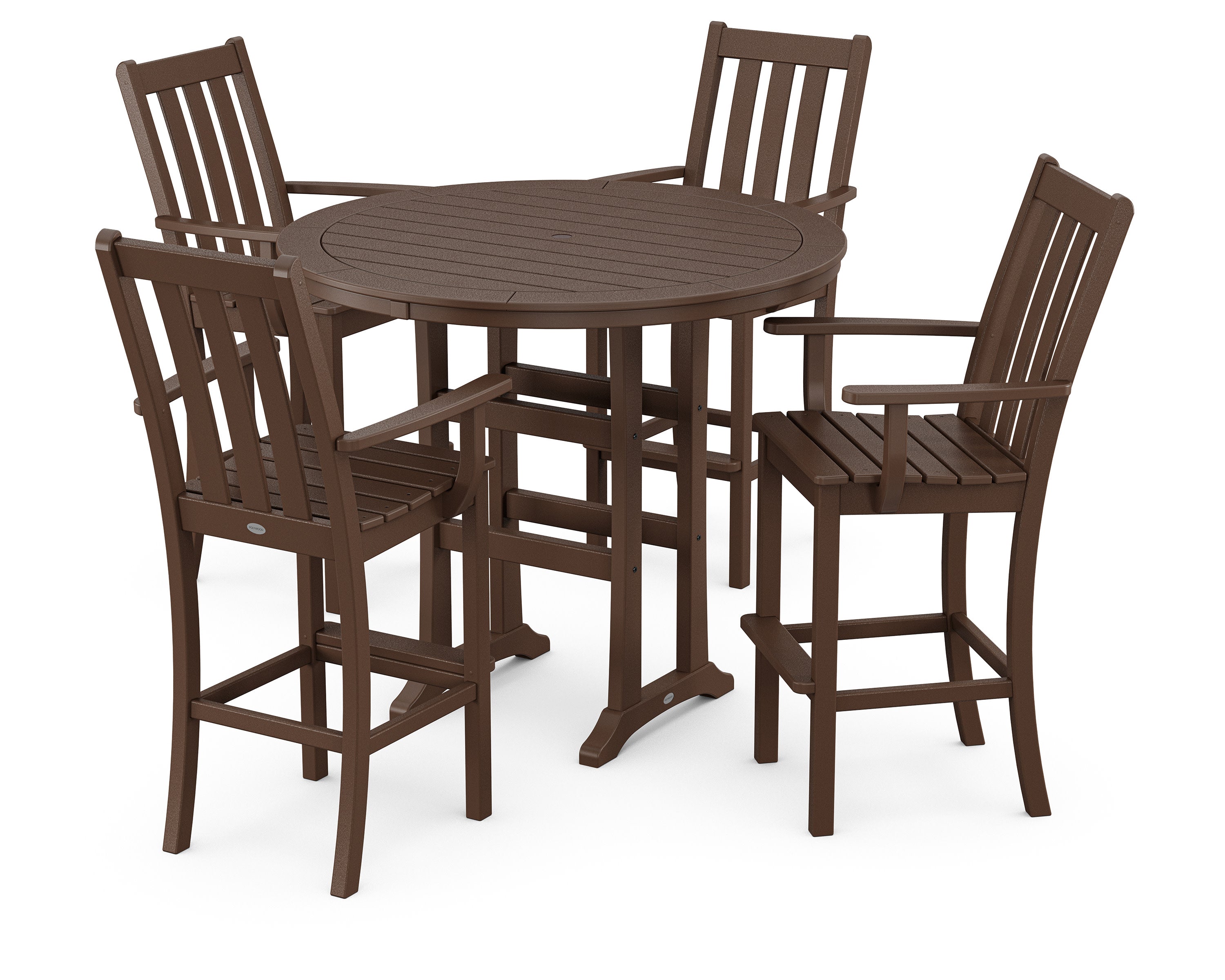 Vineyard 5-Piece Round Bar Set in Mahogany