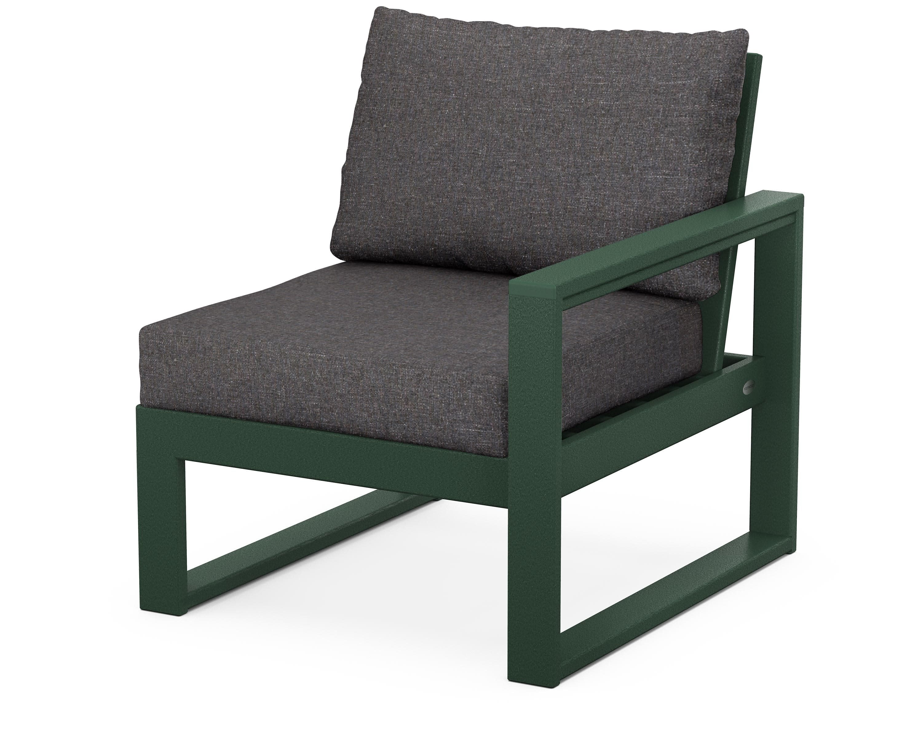 EDGE Modular Right Arm Chair in Green / Ash Charcoal