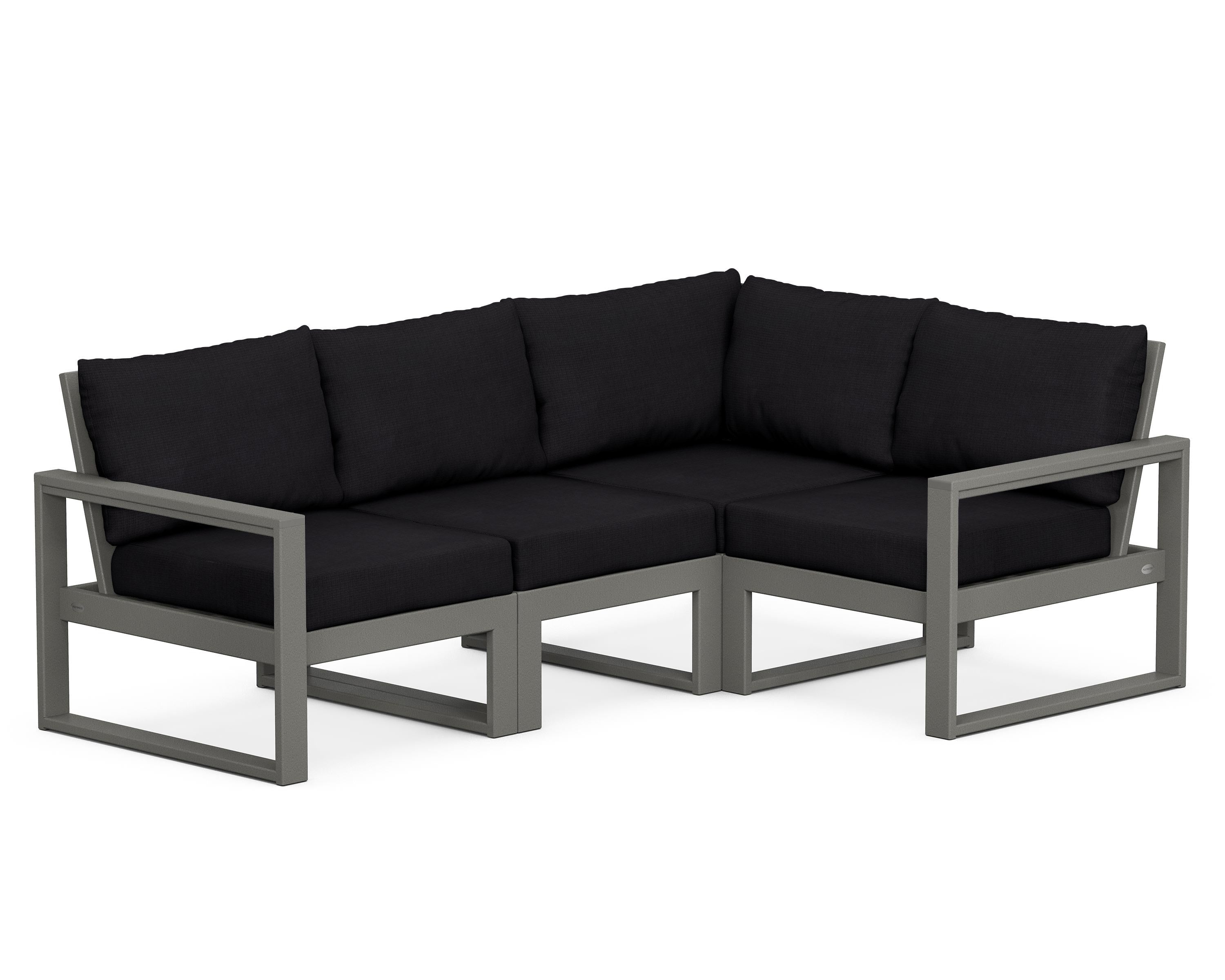 EDGE 4-Piece Modular Deep Seating Set in Slate Grey / Midnight Linen