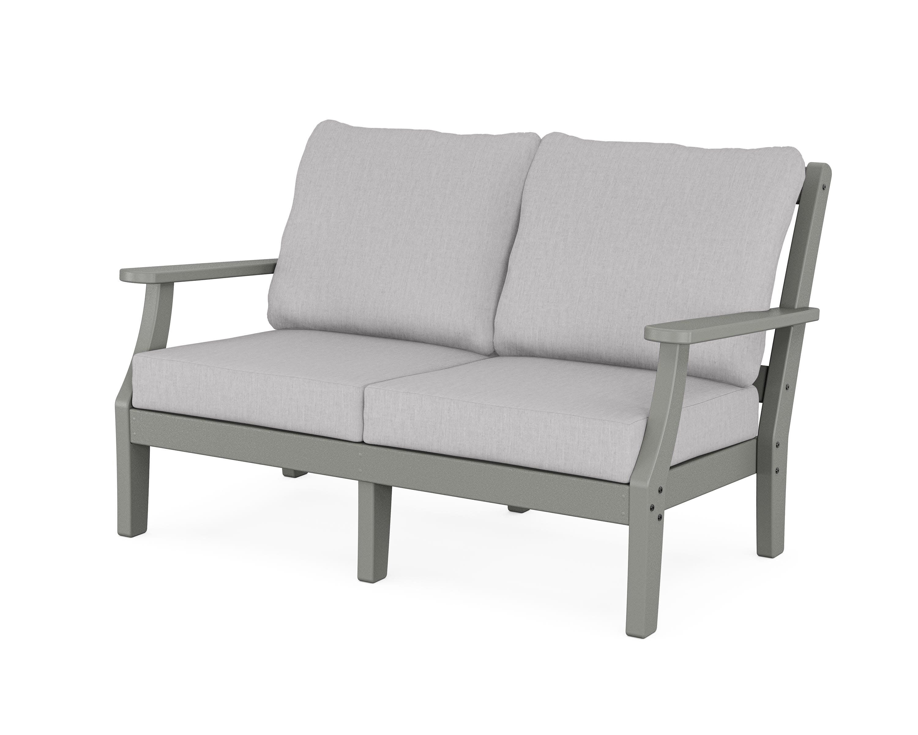 Chinoiserie Deep Seating Loveseat in Slate Grey / Granite
