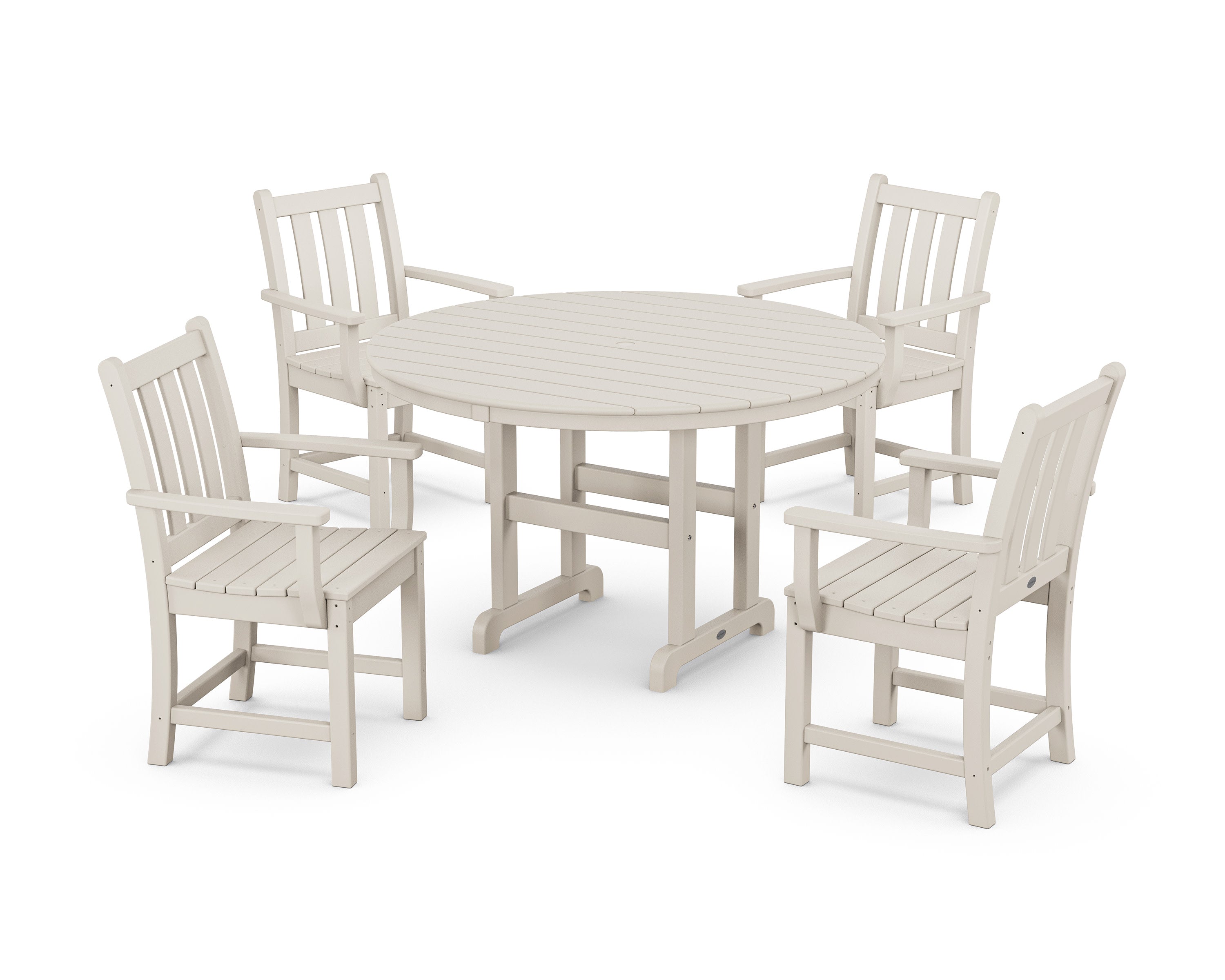 Traditional Garden 5-Piece Round Farmhouse Dining Set in Sand