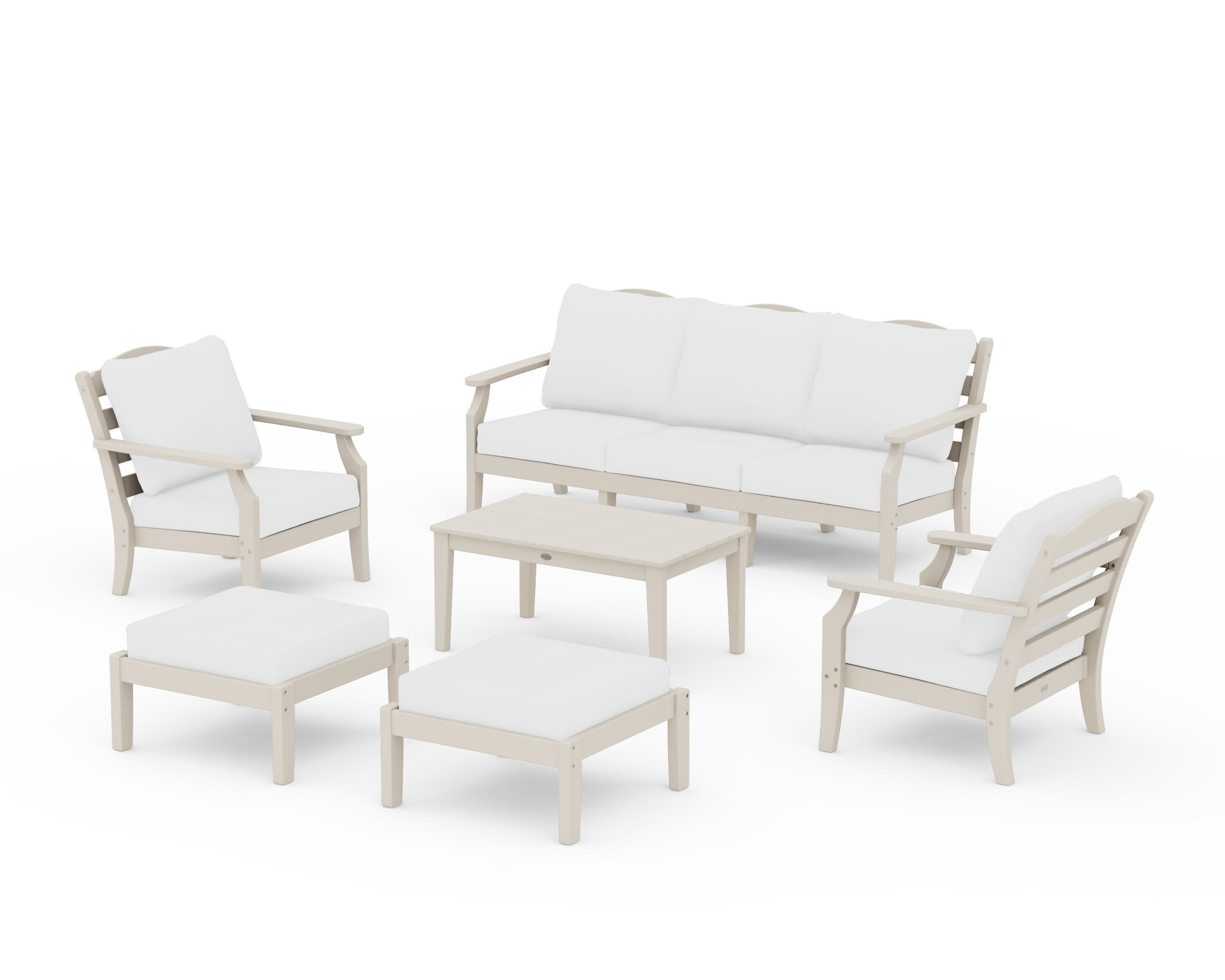 Savannah 6-Piece Lounge Sofa Set in Sand / Natural