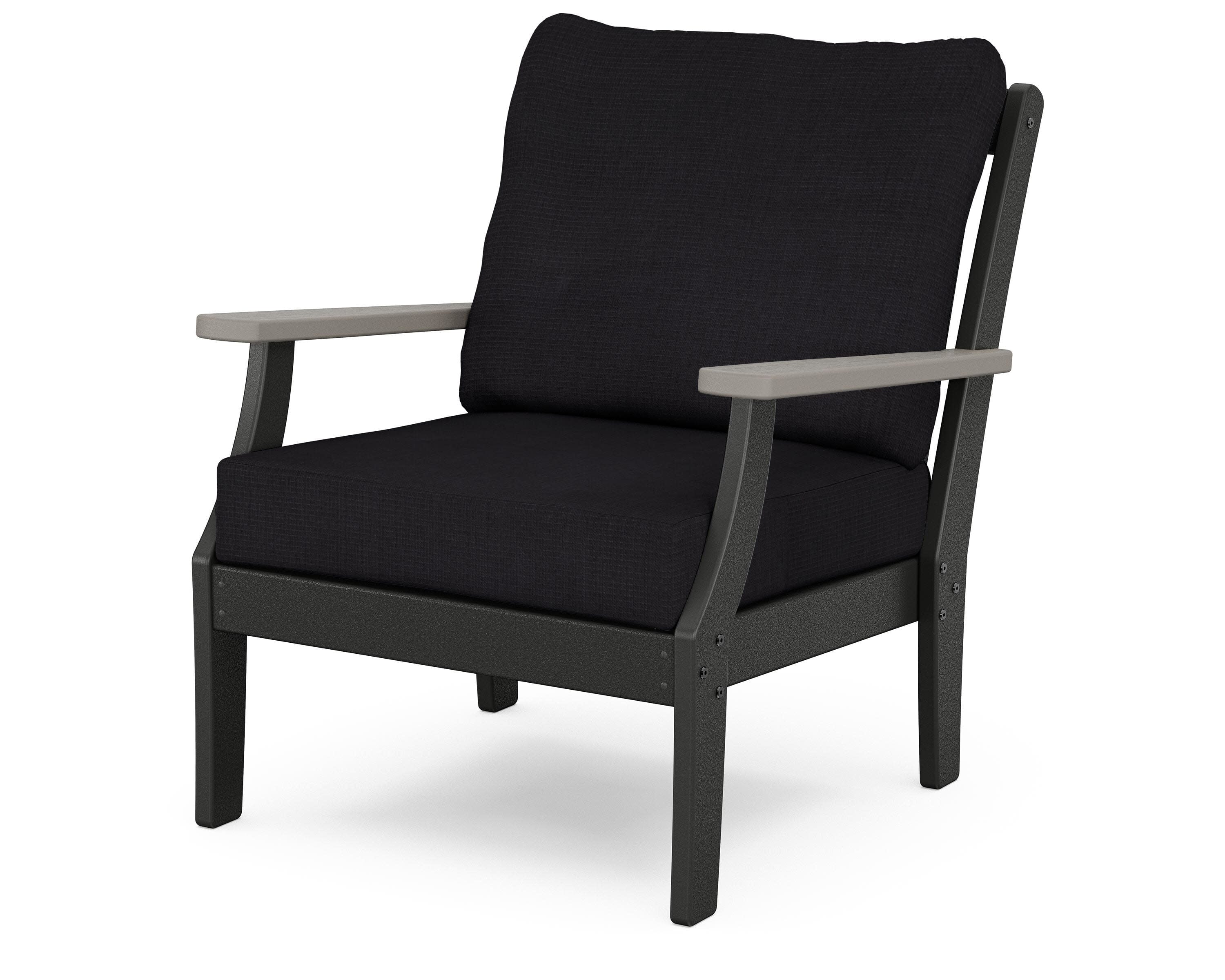Braxton Deep Seating Chair in Black / Driftwood / Midnight Linen