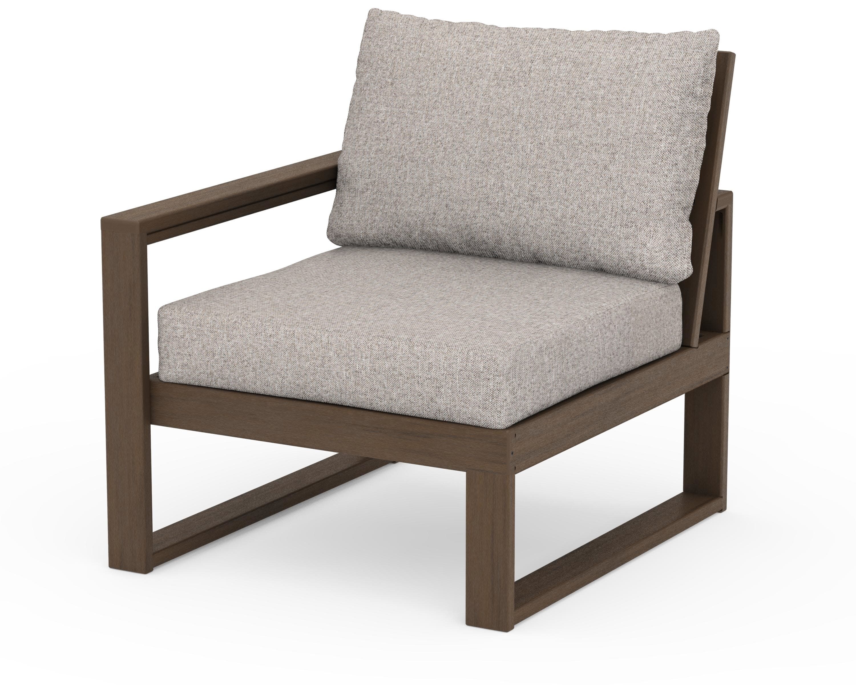 EDGE Modular Left Arm Chair in Kona / Weathered Tweed