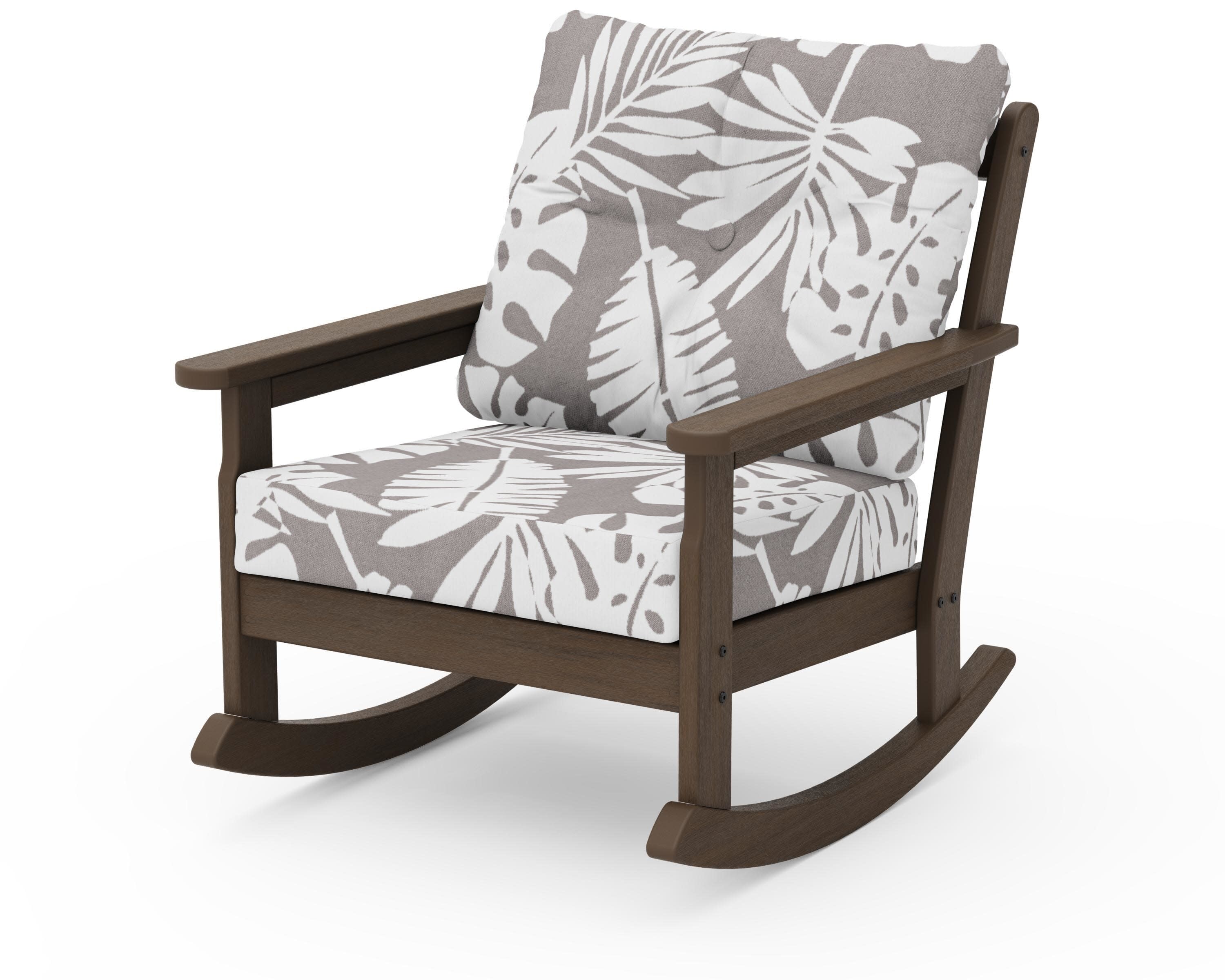 Vineyard Deep Seating Rocking Chair in Kona / Leaf Grey Mist