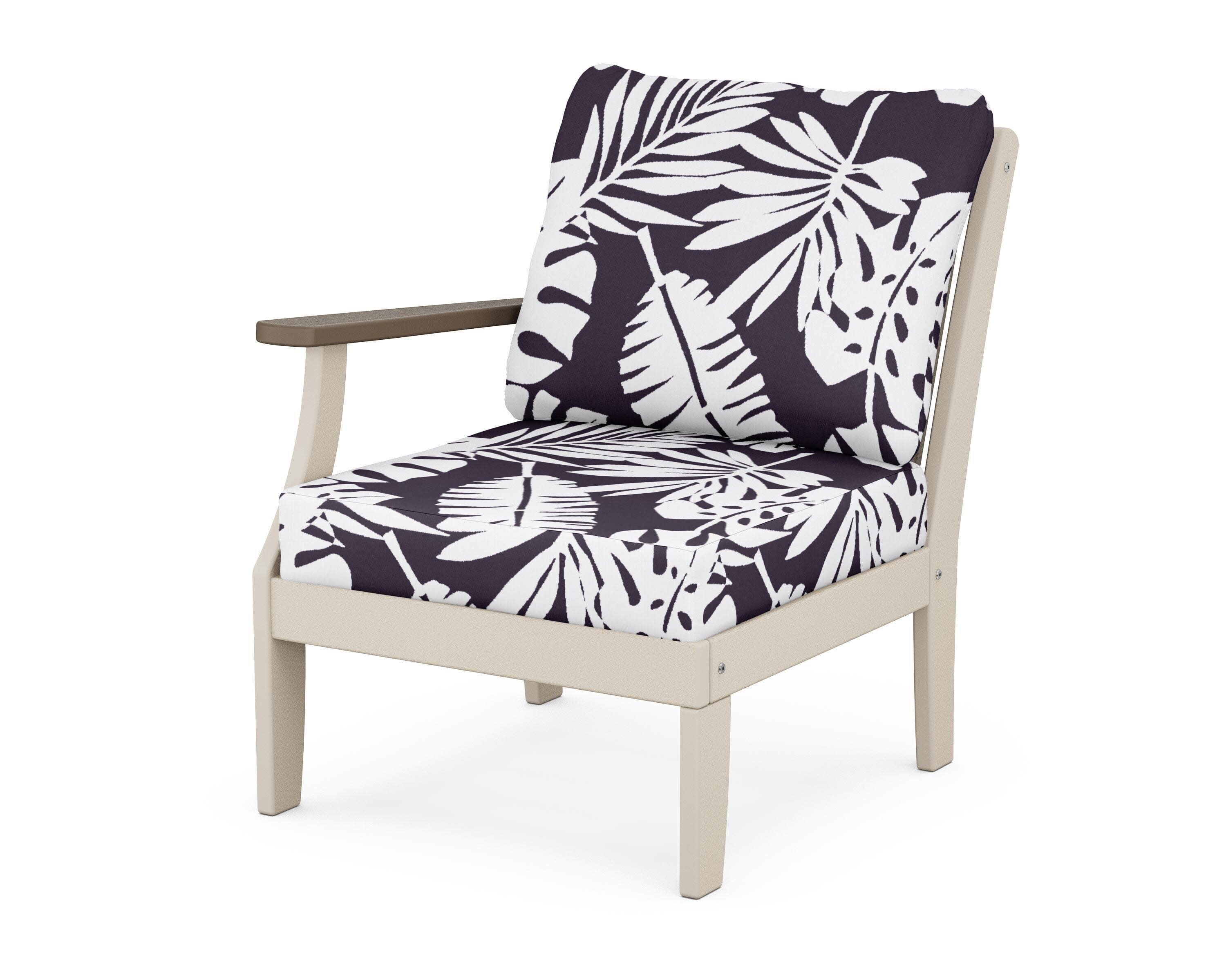 Braxton Modular Left Arm Chair in Sand / Kona / Leaf Navy