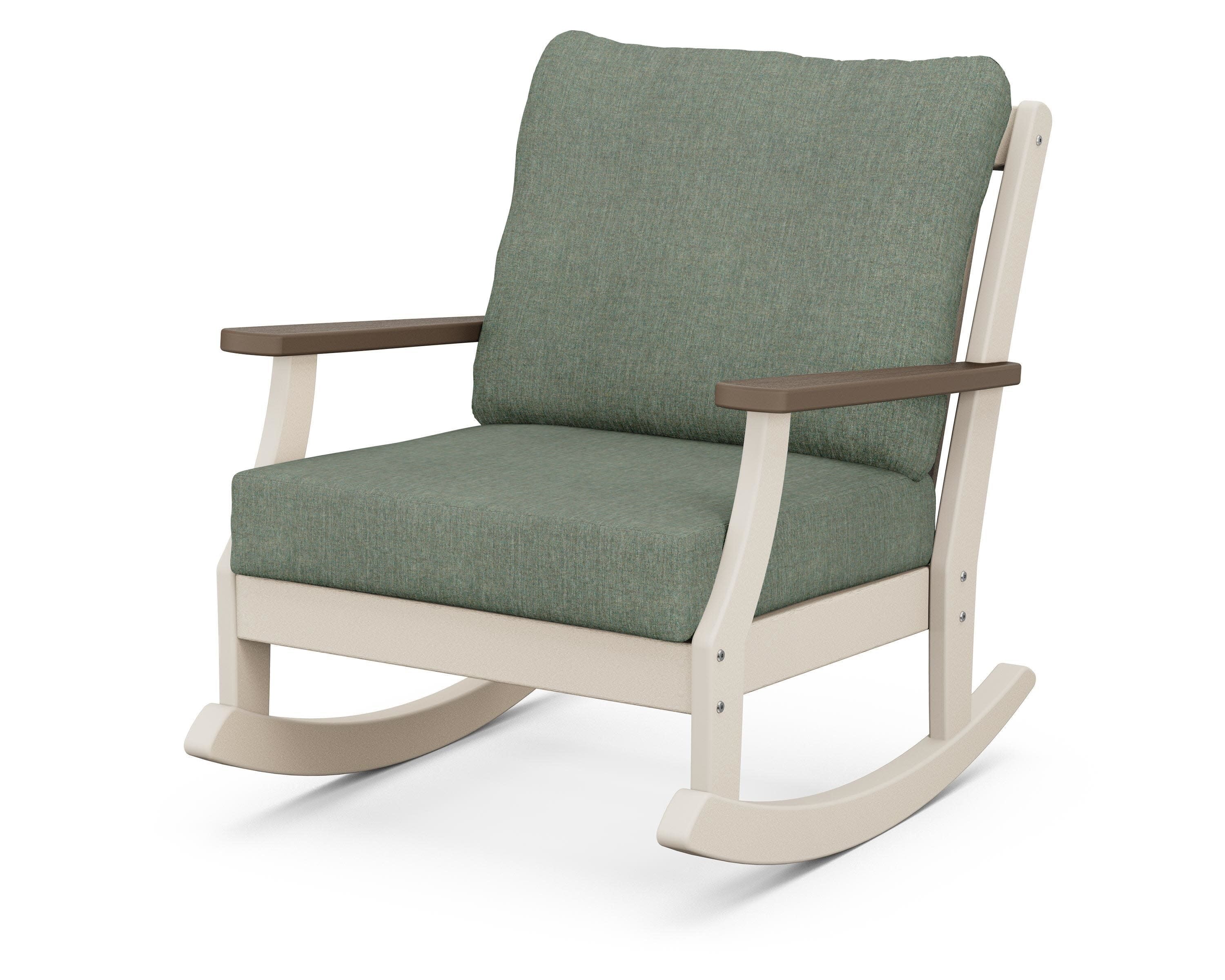 Braxton Deep Seating Rocking Chair in Sand / Kona / Cast Sage
