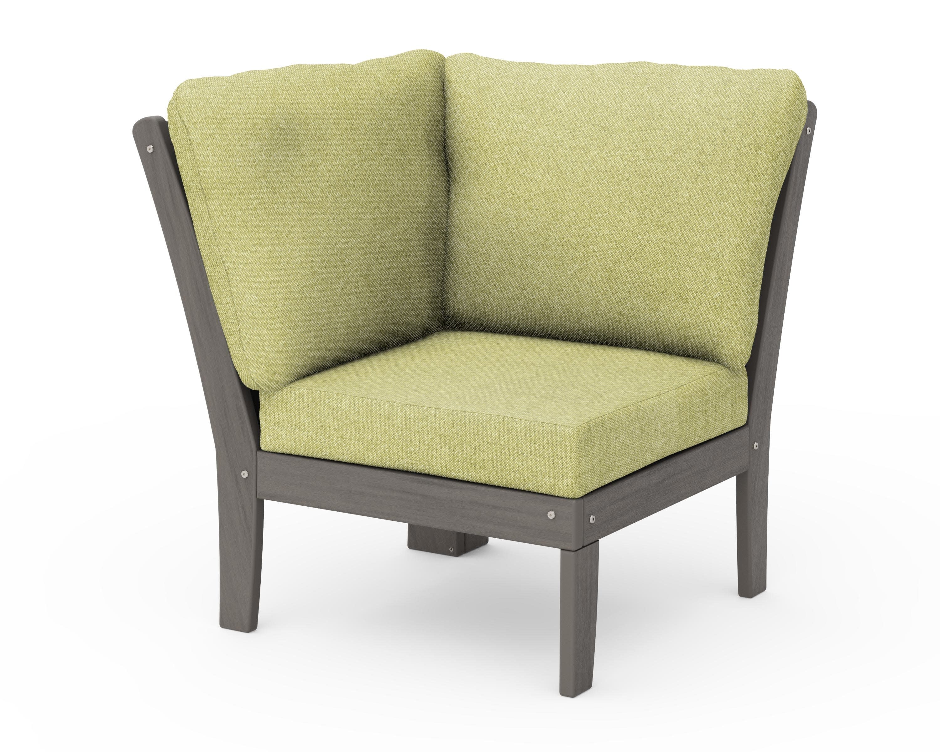 Braxton Modular Corner Chair in Driftwood / Chartreuse Boucle