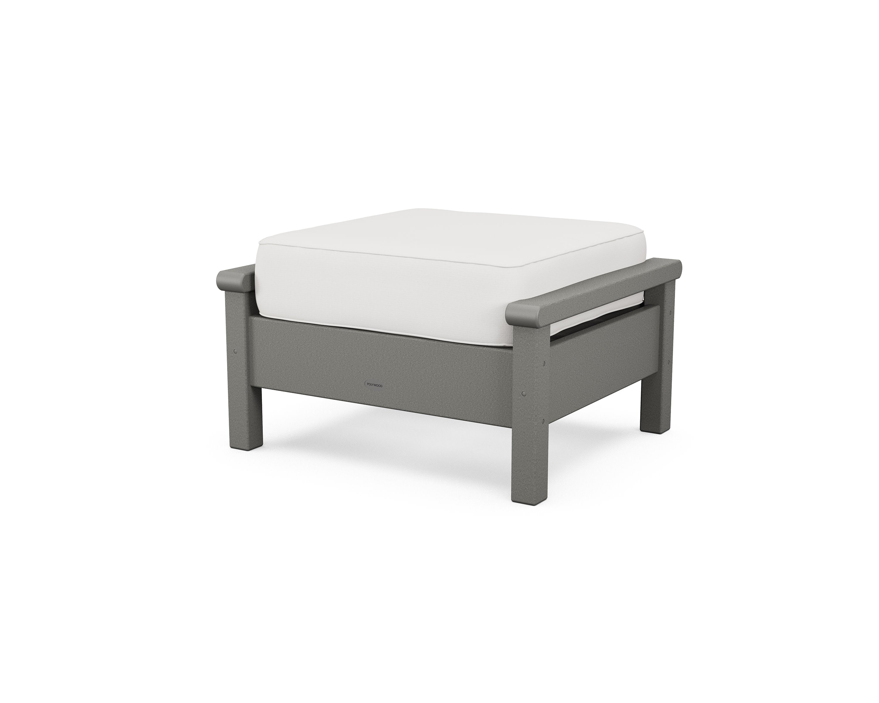 Harbour Deep Seating Ottoman in Slate Grey / Natural Linen