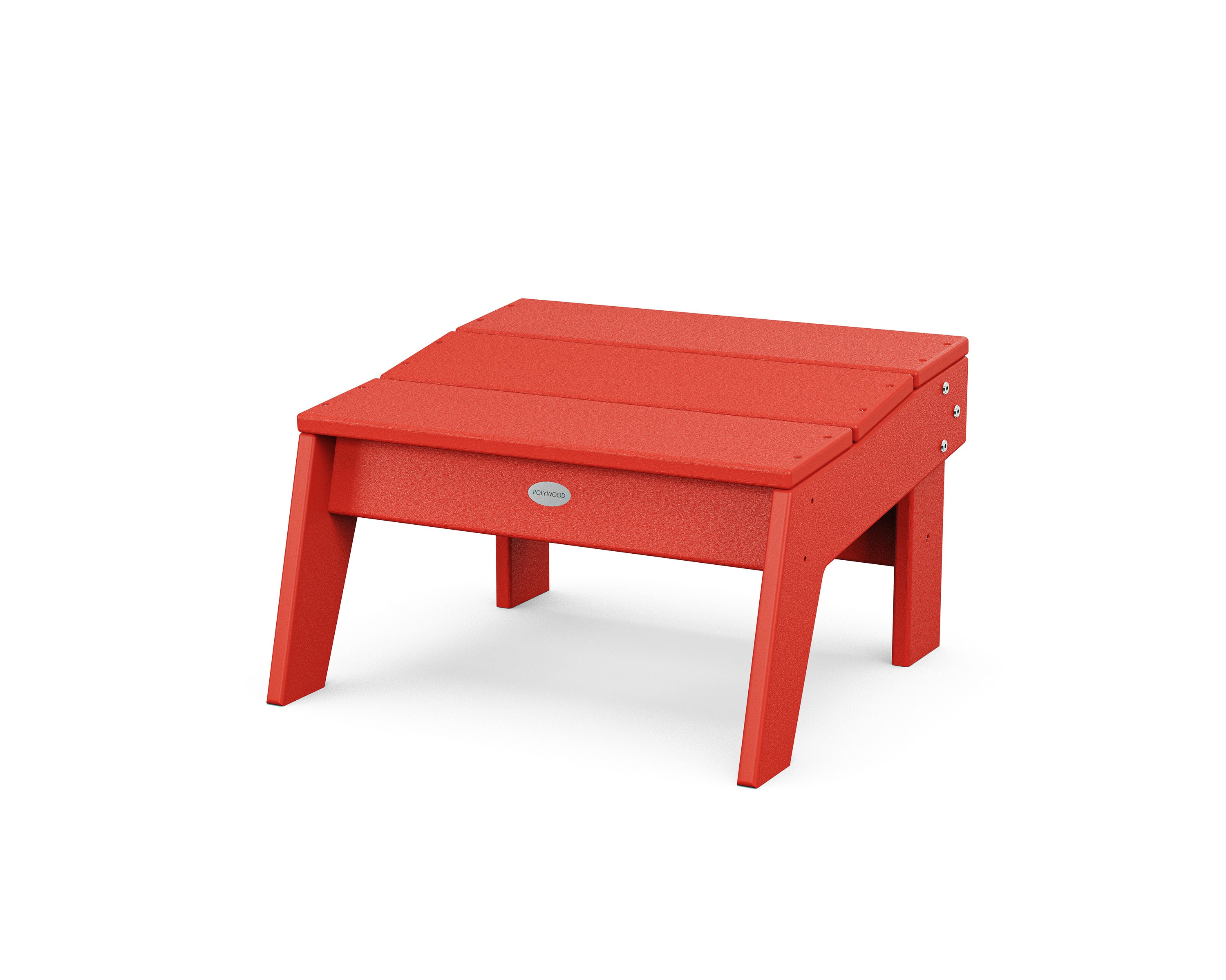 Modern Studio Ottoman in Sunset Red
