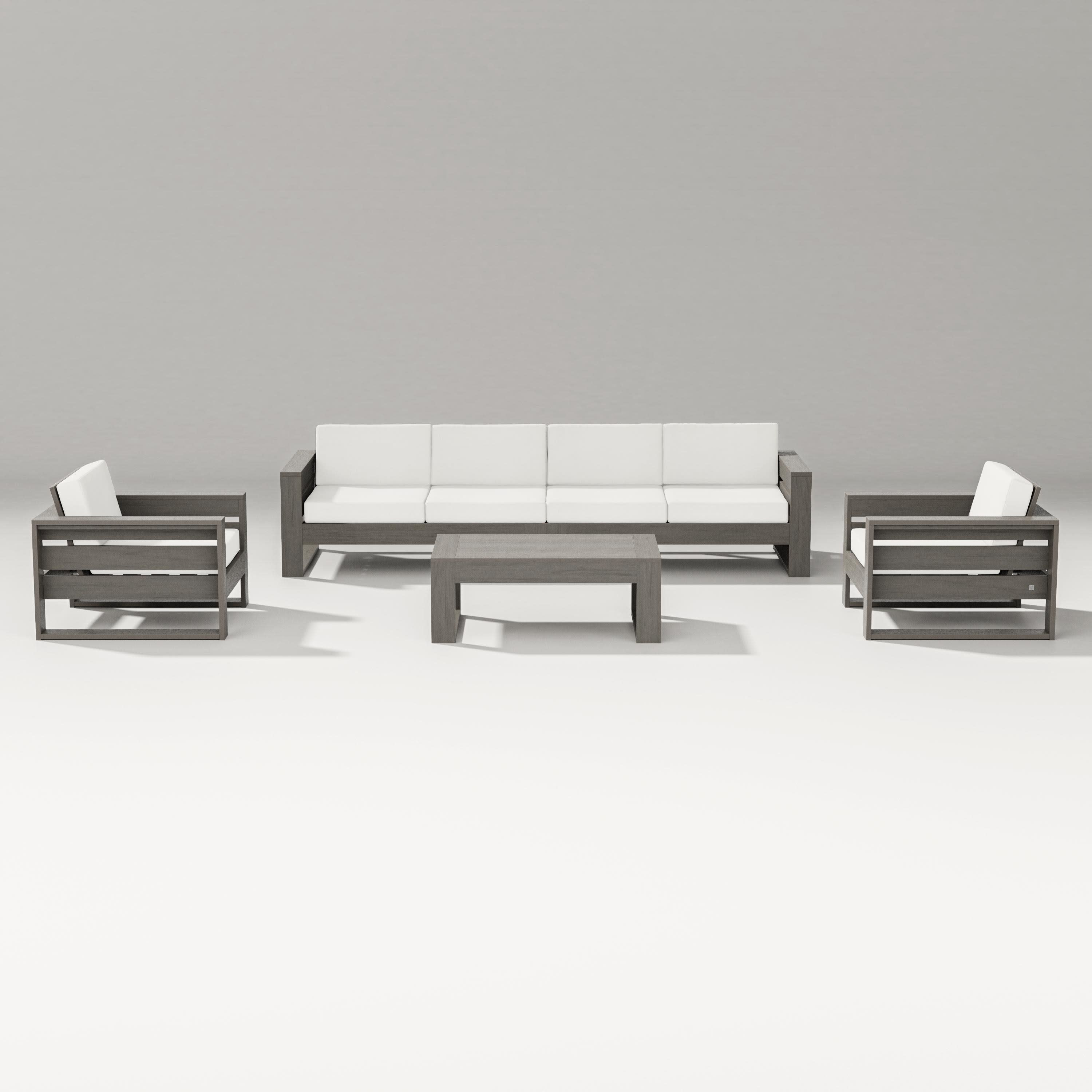 Latitude 5-Piece Lounge Sofa Set in Driftwood / Natural Linen