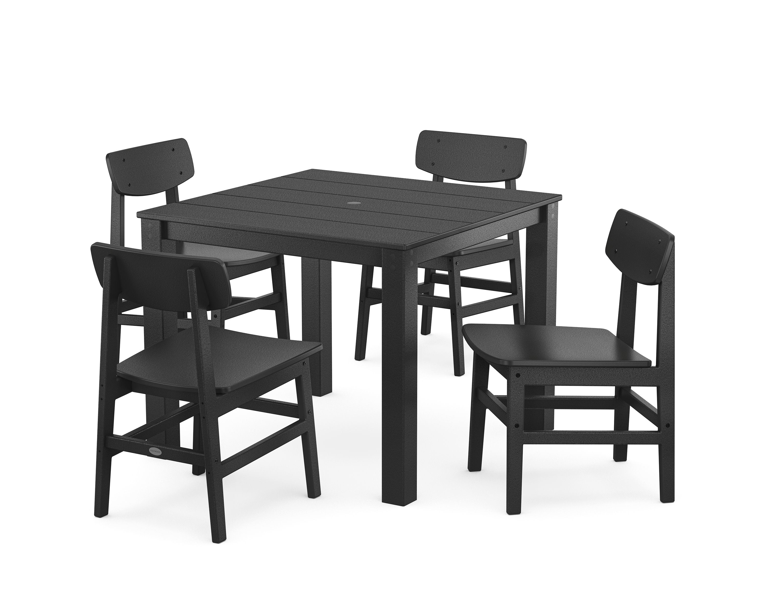 Modern Studio Urban Chair 5-Piece Parsons Dining Set in Black