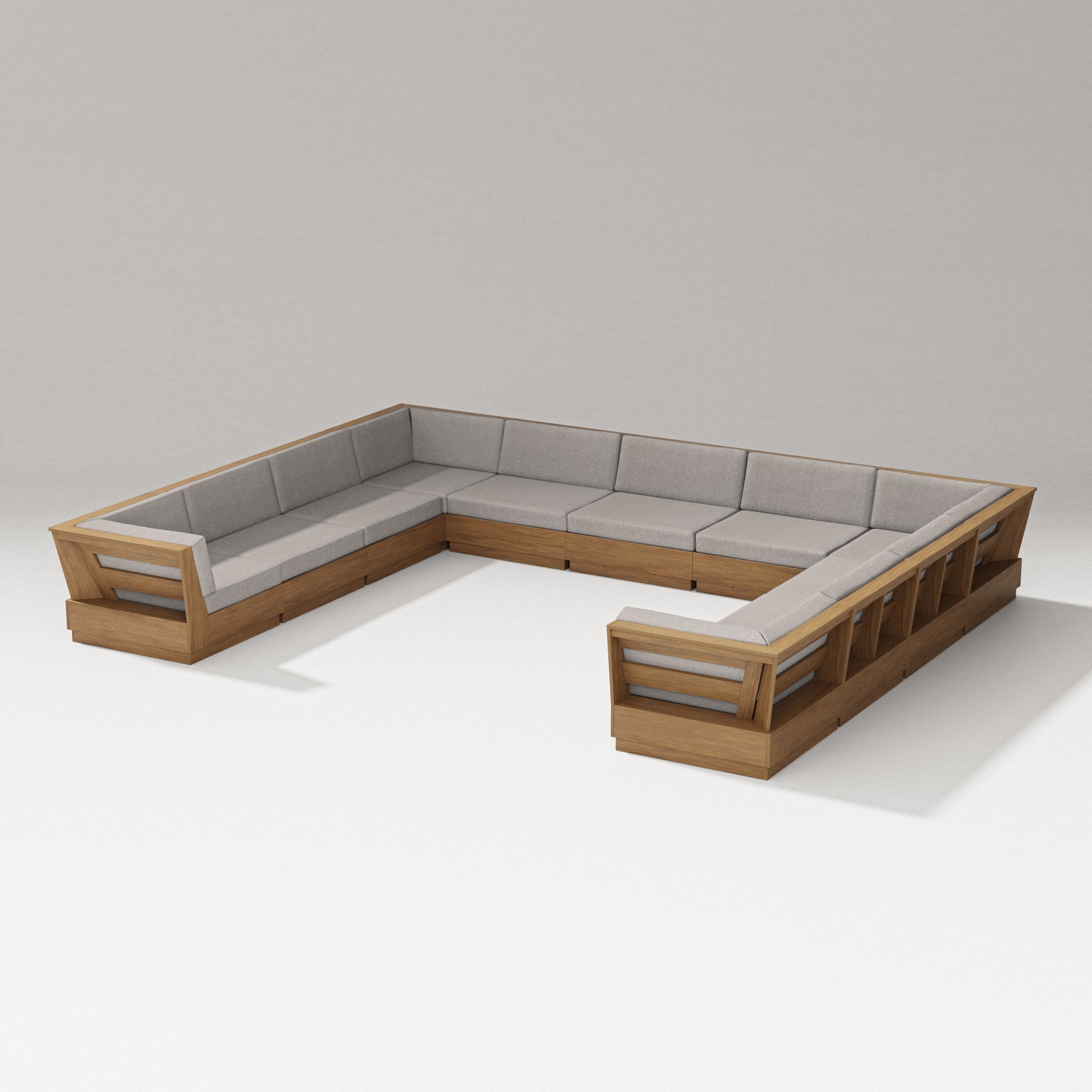 Elevate Large U-Shaped Sectional in Natural / Weathered Tweed