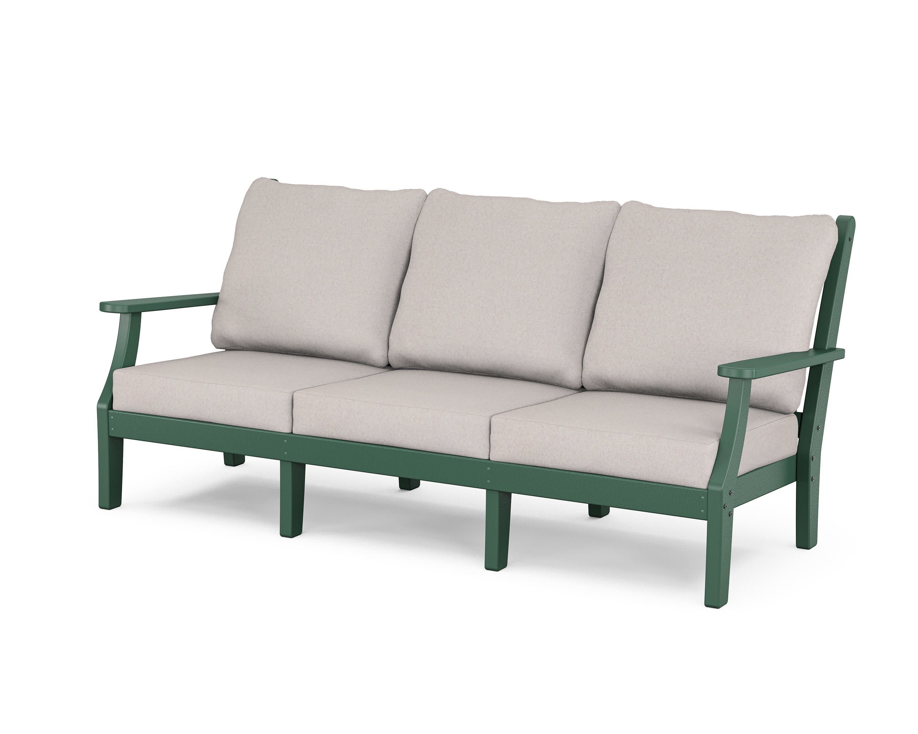 Wovendale Deep Seating Sofa in Green / Dune Burlap