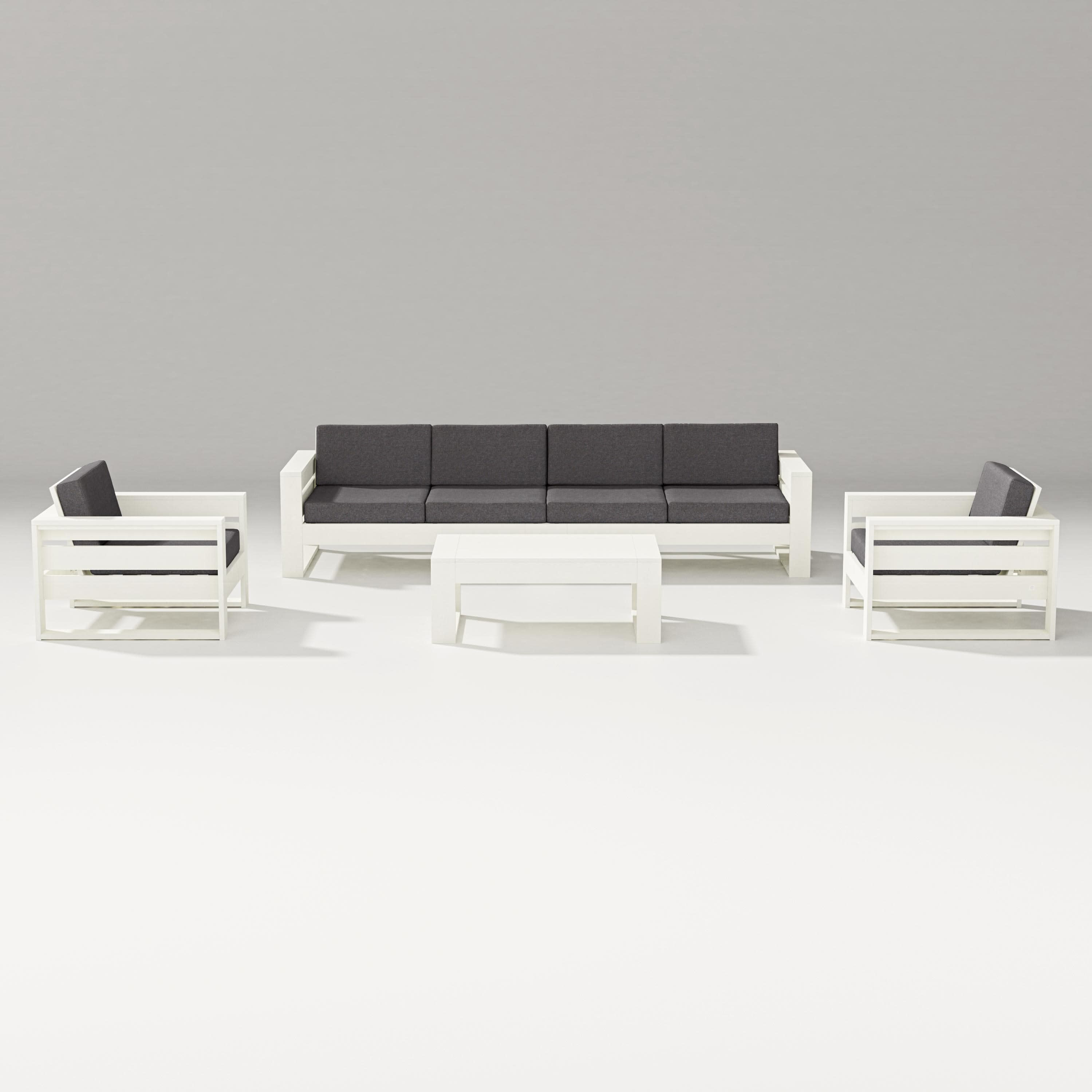 Latitude 5-Piece Lounge Sofa Set in Vintage White / Ash Charcoal