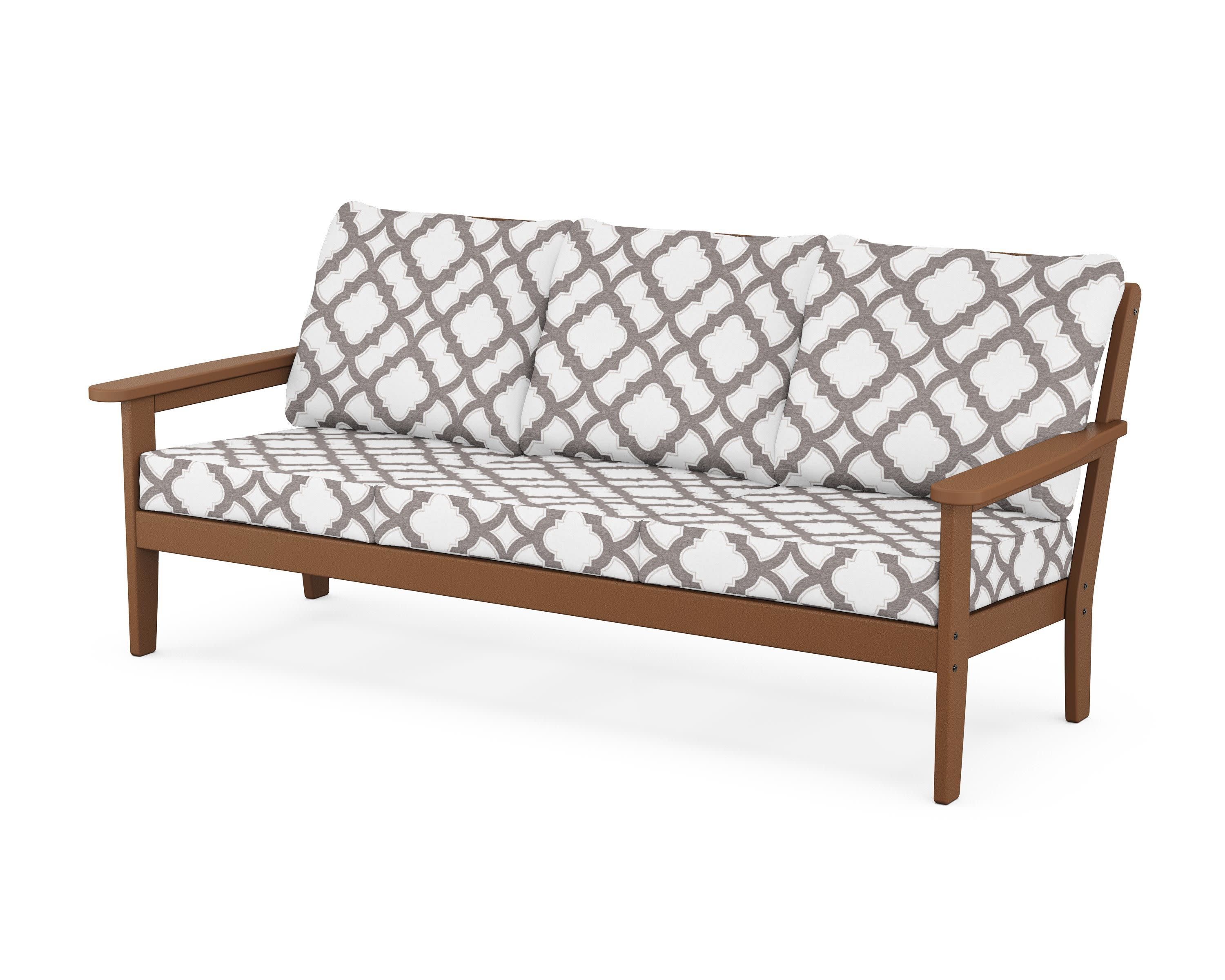 Cottage Deep Seating Sofa in Teak / Trellis Grey Mist