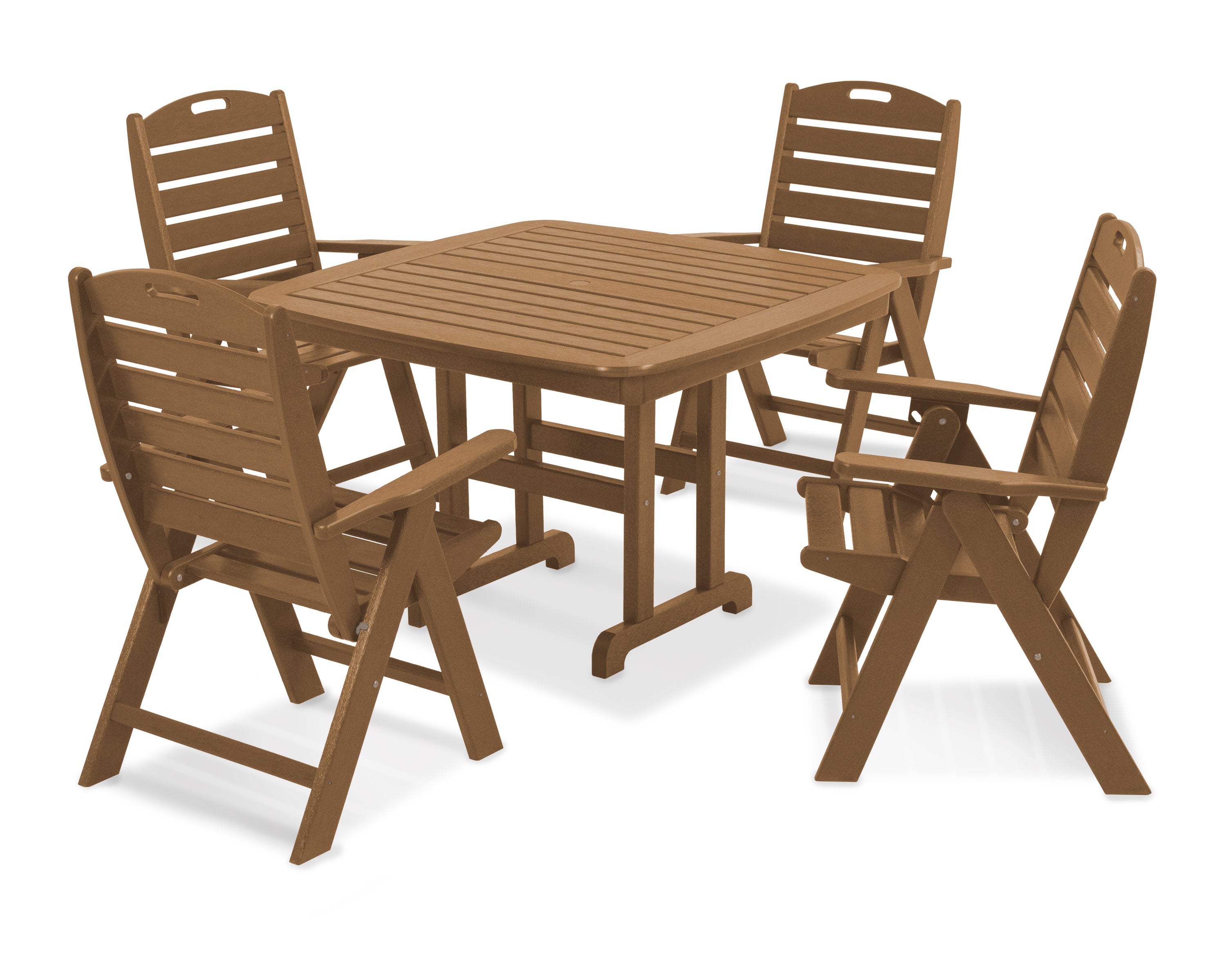 Nautical Highback Chair 5-Piece Dining Set in Teak