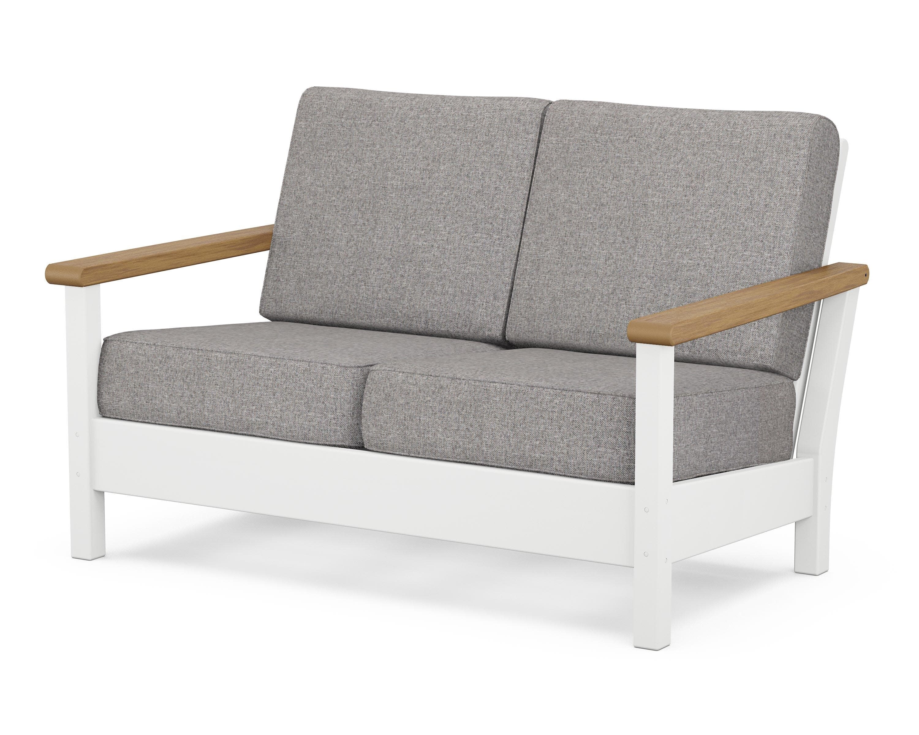 Harbour Deep Seating Loveseat in White / Natural / Grey Mist