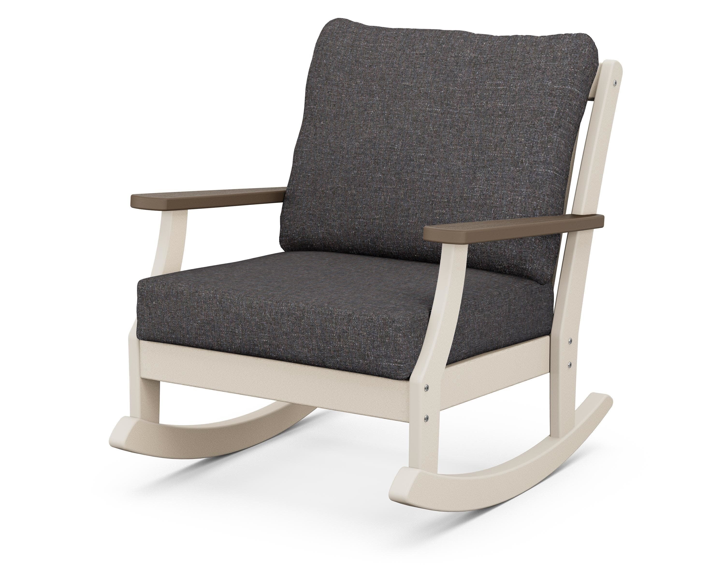 Braxton Deep Seating Rocking Chair in Sand / Kona / Ash Charcoal