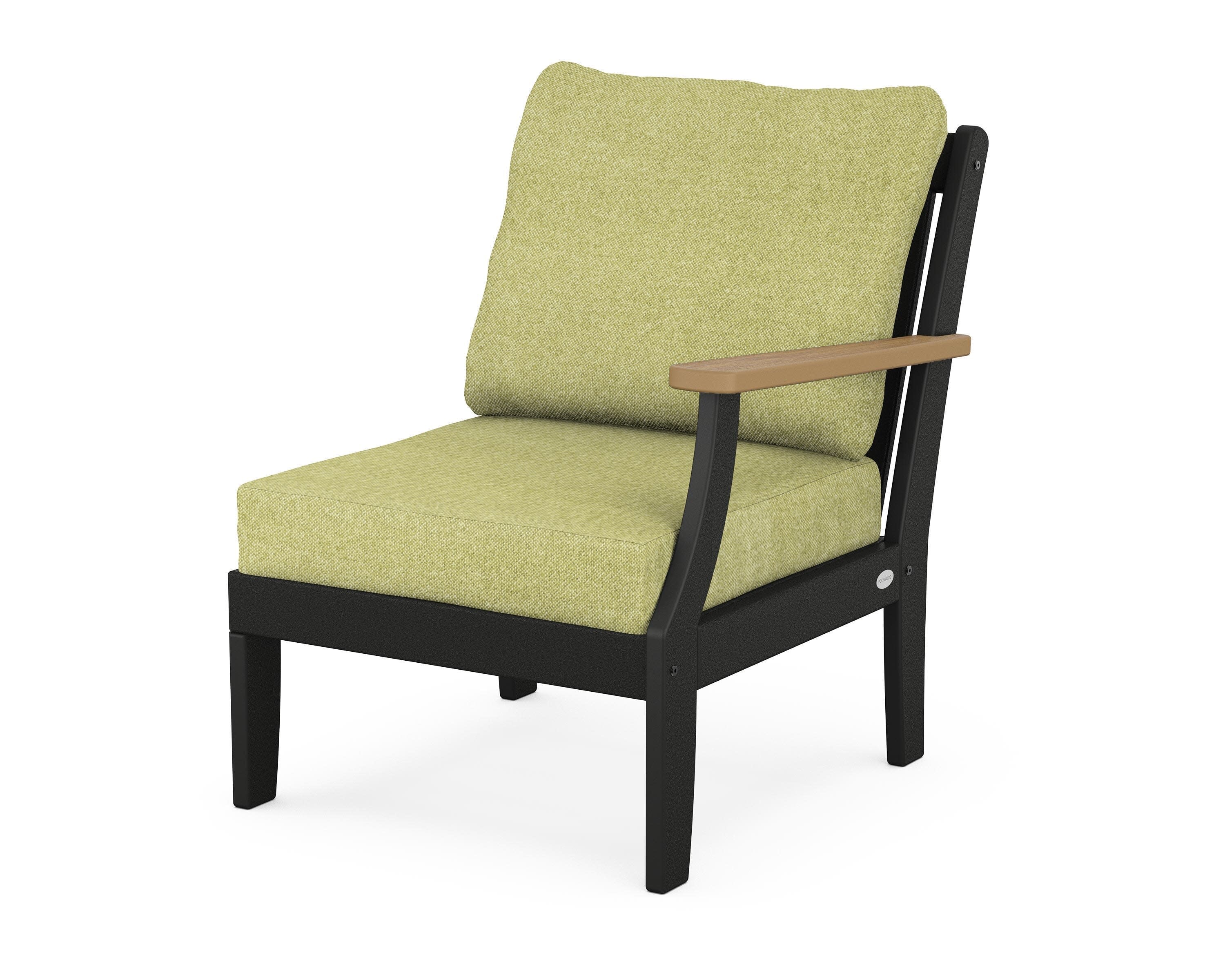 Braxton Modular Right Arm Chair in Black / Natural / Chartreuse Boucle