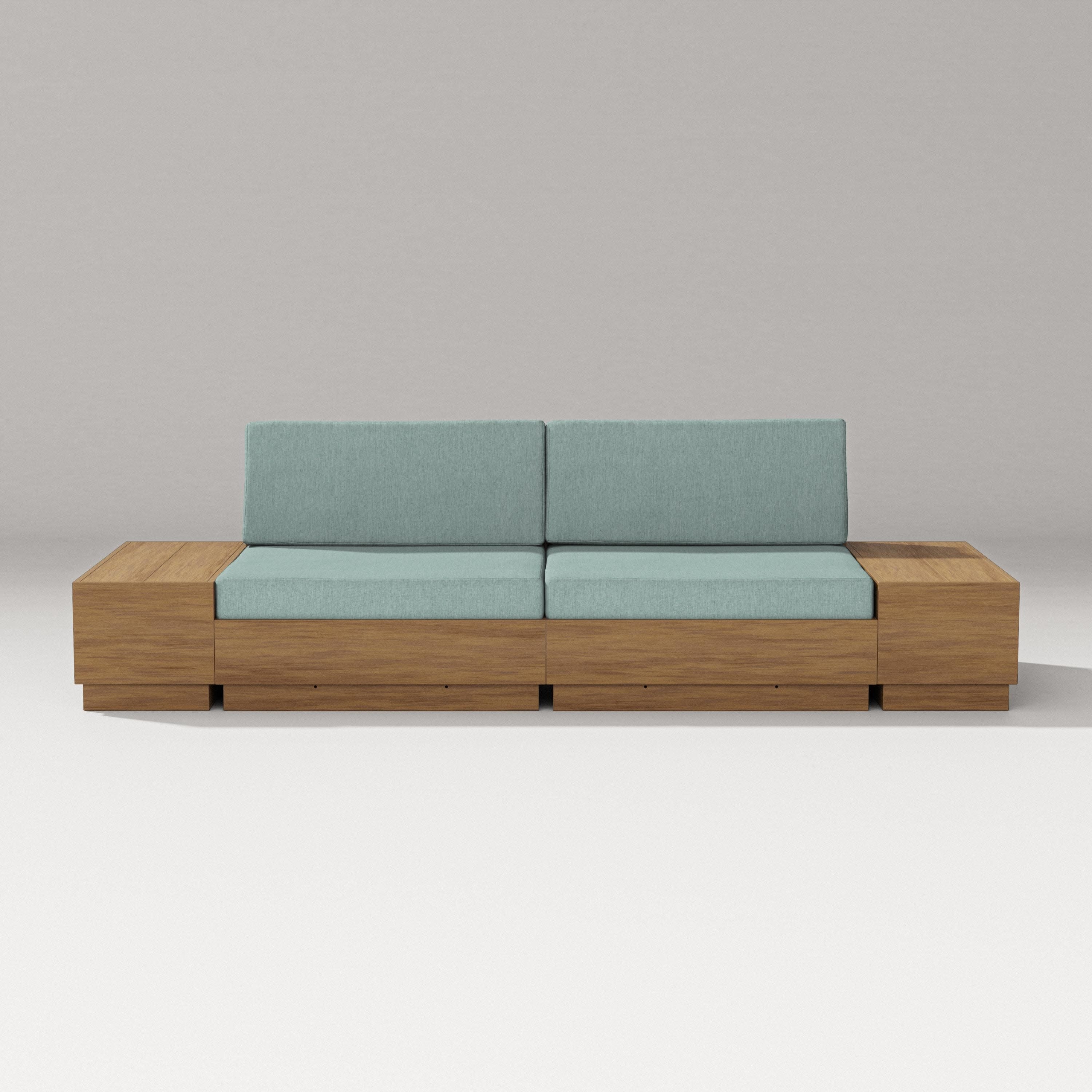 Elevate 4-Piece Loveseat Sectional in Natural / Glacier Spa