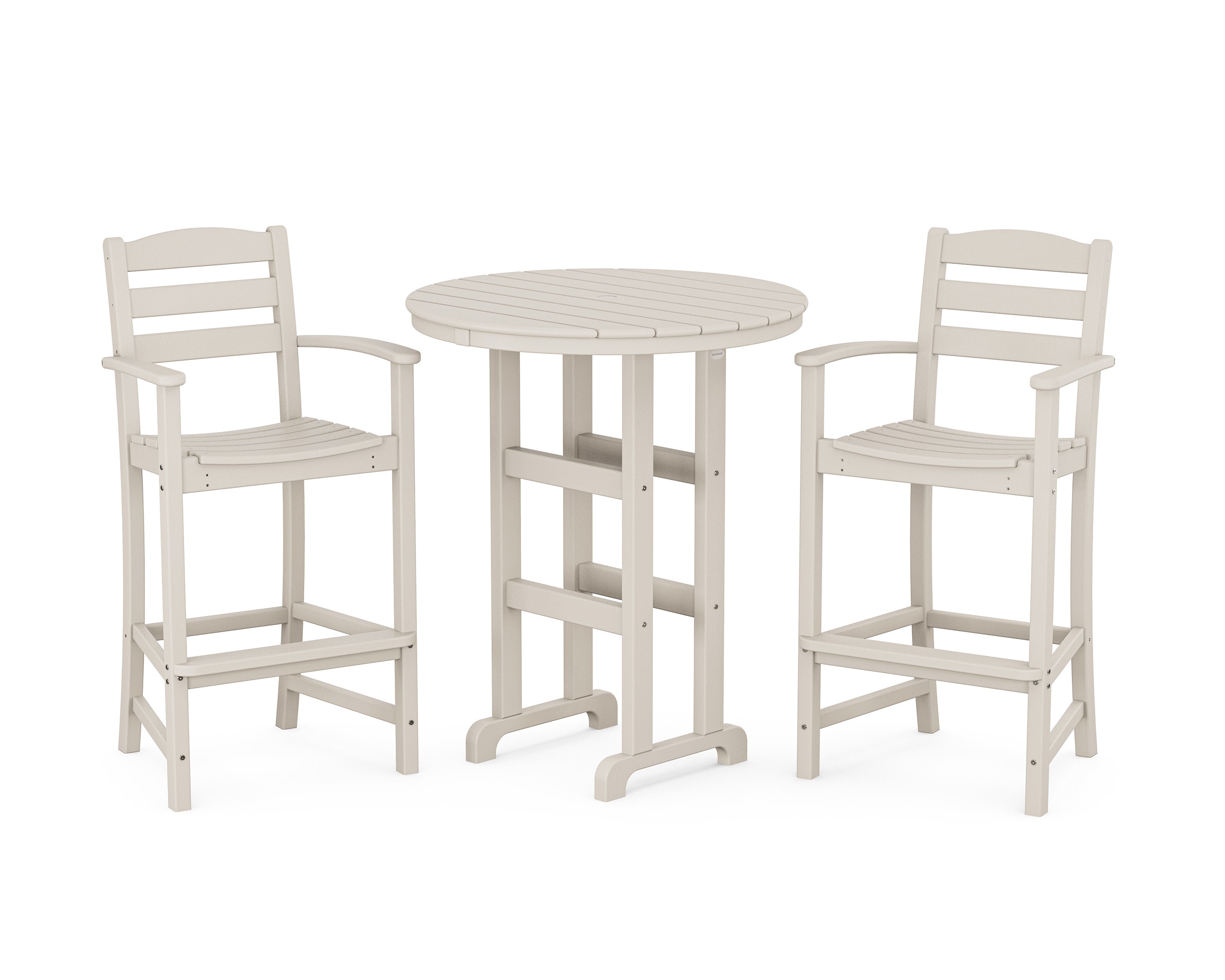 La Casa Caf 3-Piece Round Farmhouse Bar Set in Sand