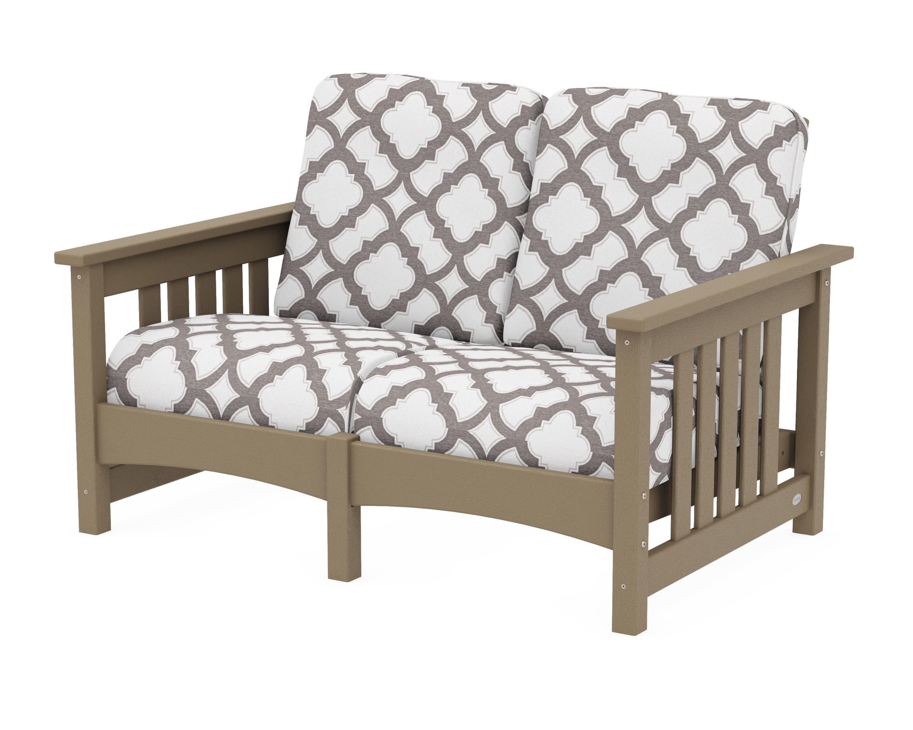 Club Mission Loveseat in Vintage Sahara / Trellis Grey Mist