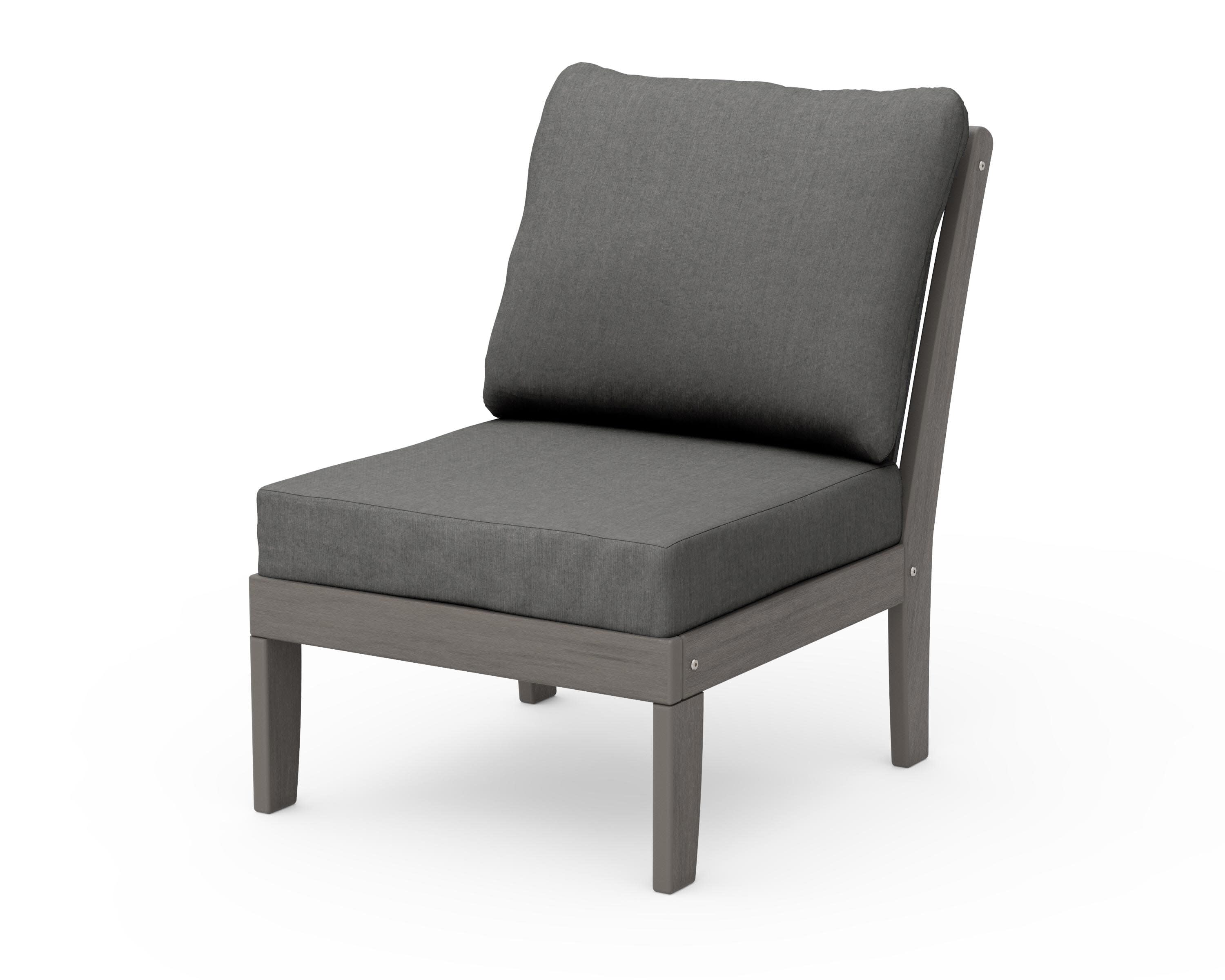 Braxton Modular Armless Chair in Driftwood / Spectrum Carbon