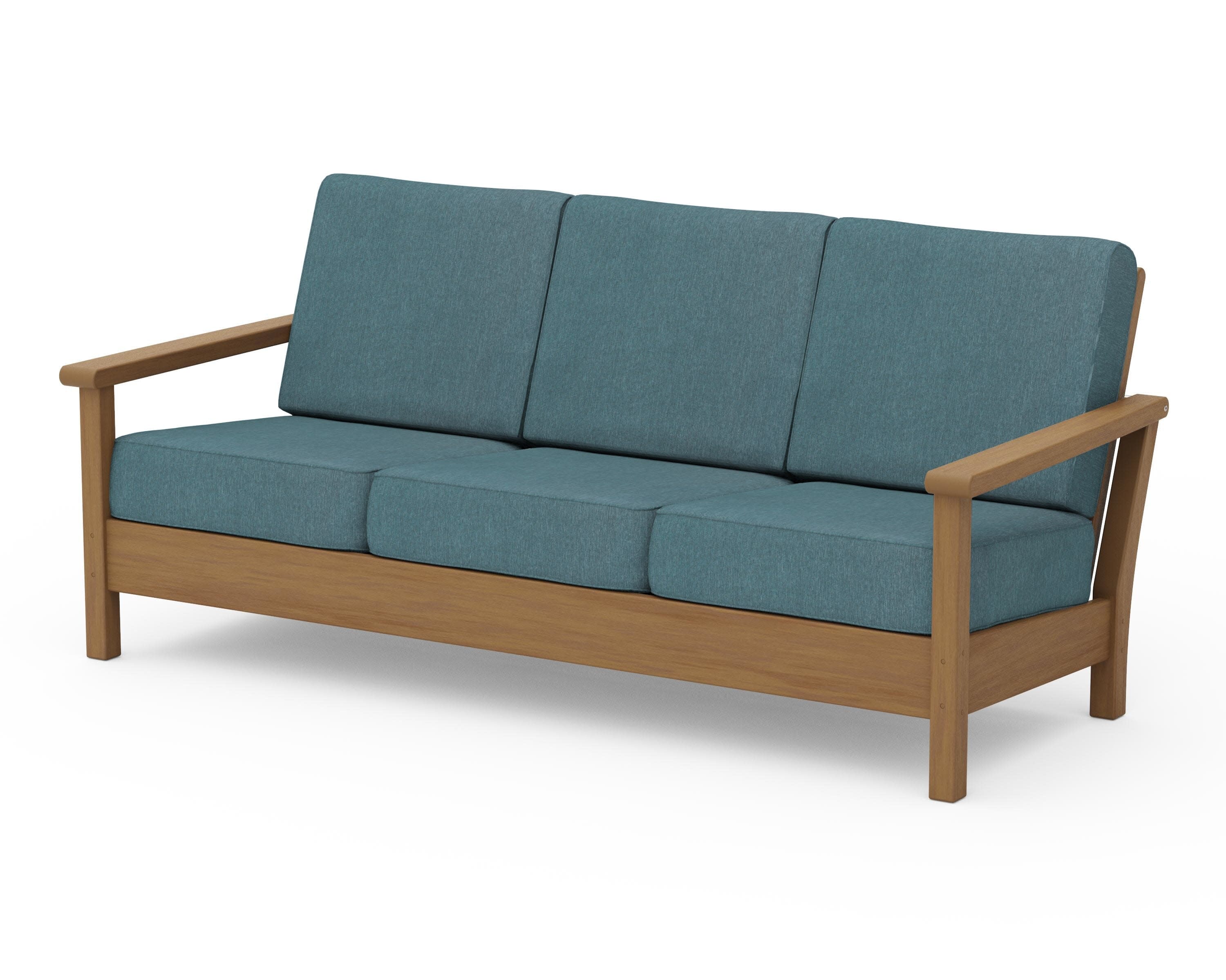 Harbour Deep Seating Sofa in Natural / Ocean Teal