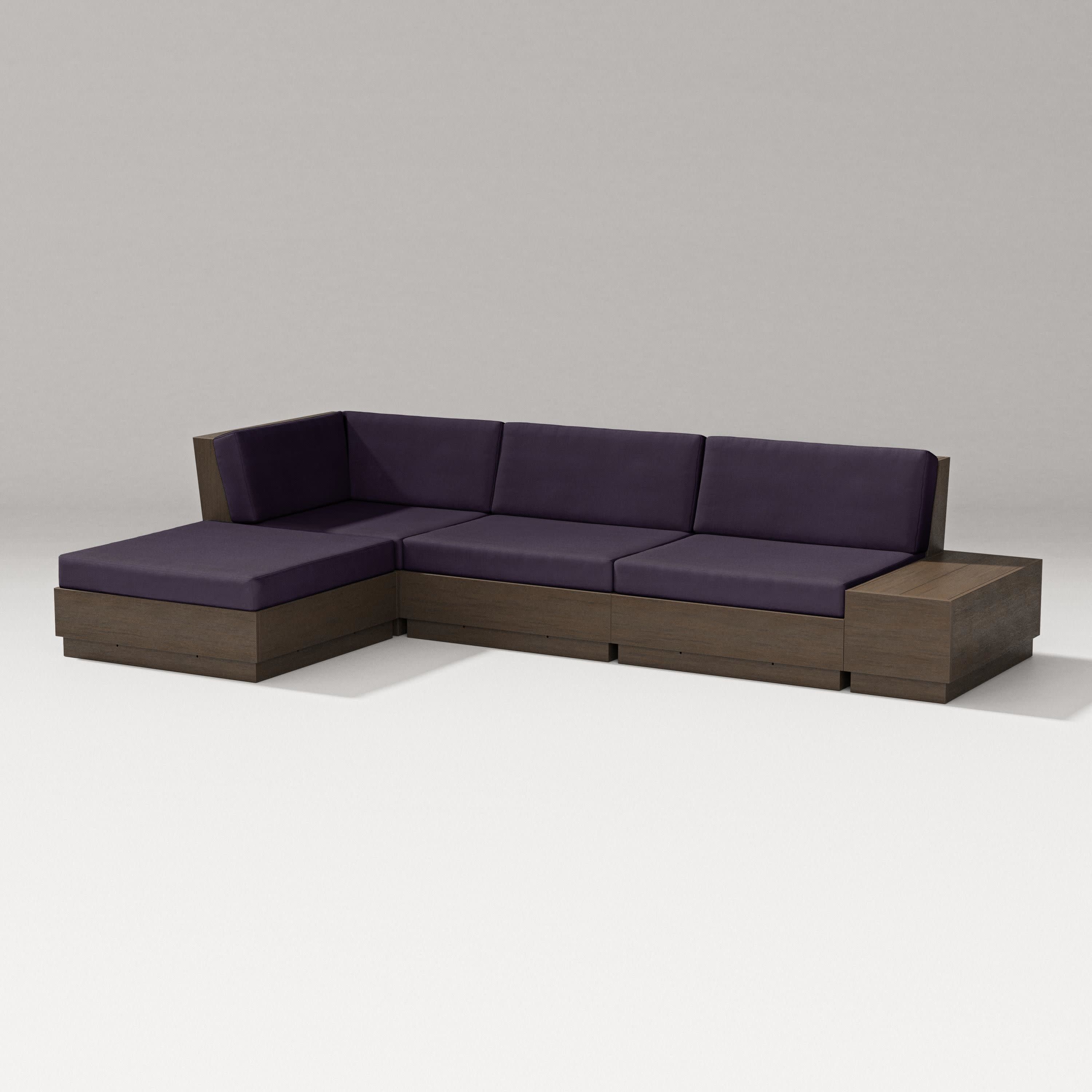Elevate Chaise Sectional in Kona / Navy Linen