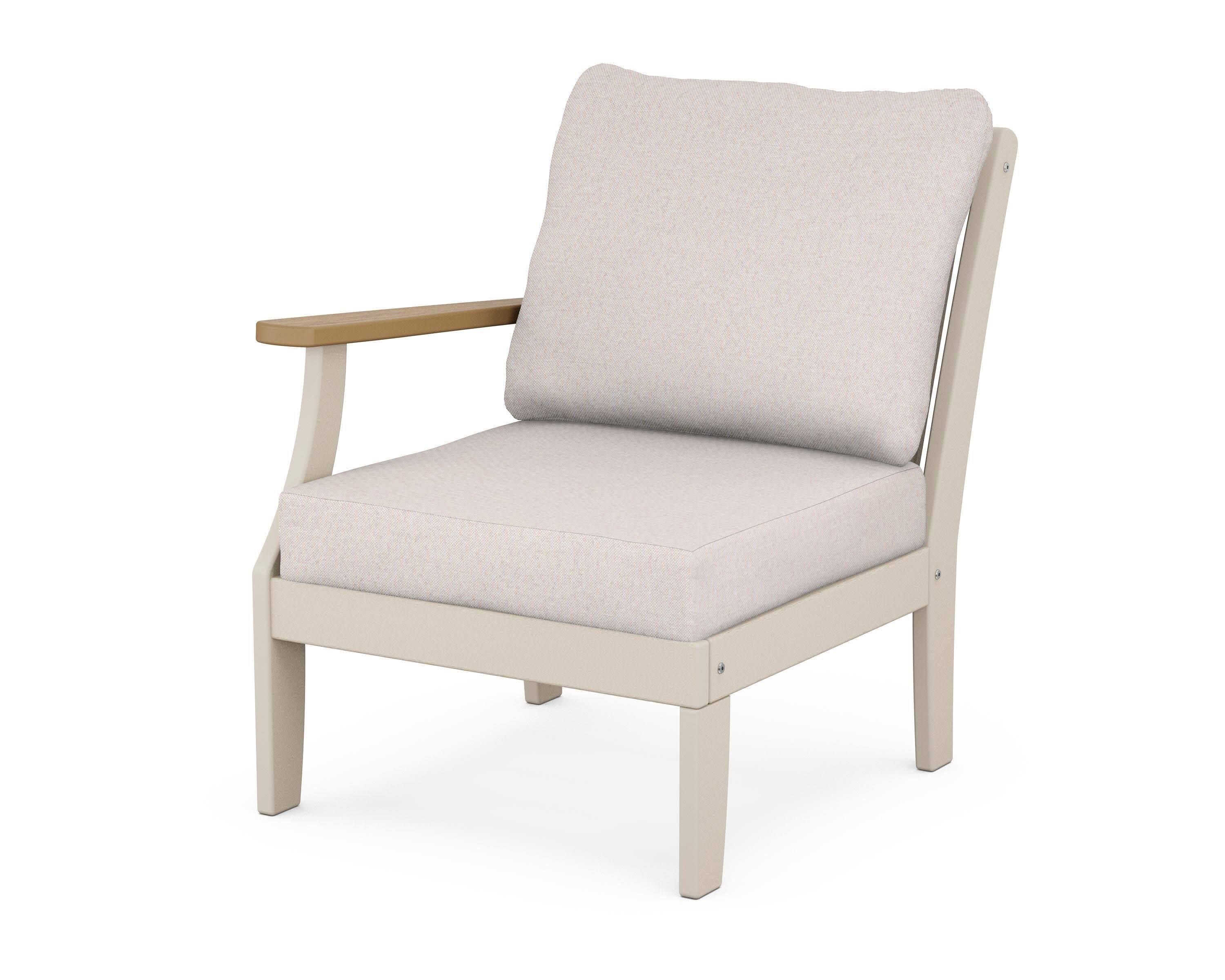 Braxton Modular Left Arm Chair in Sand / Natural / Dune Burlap
