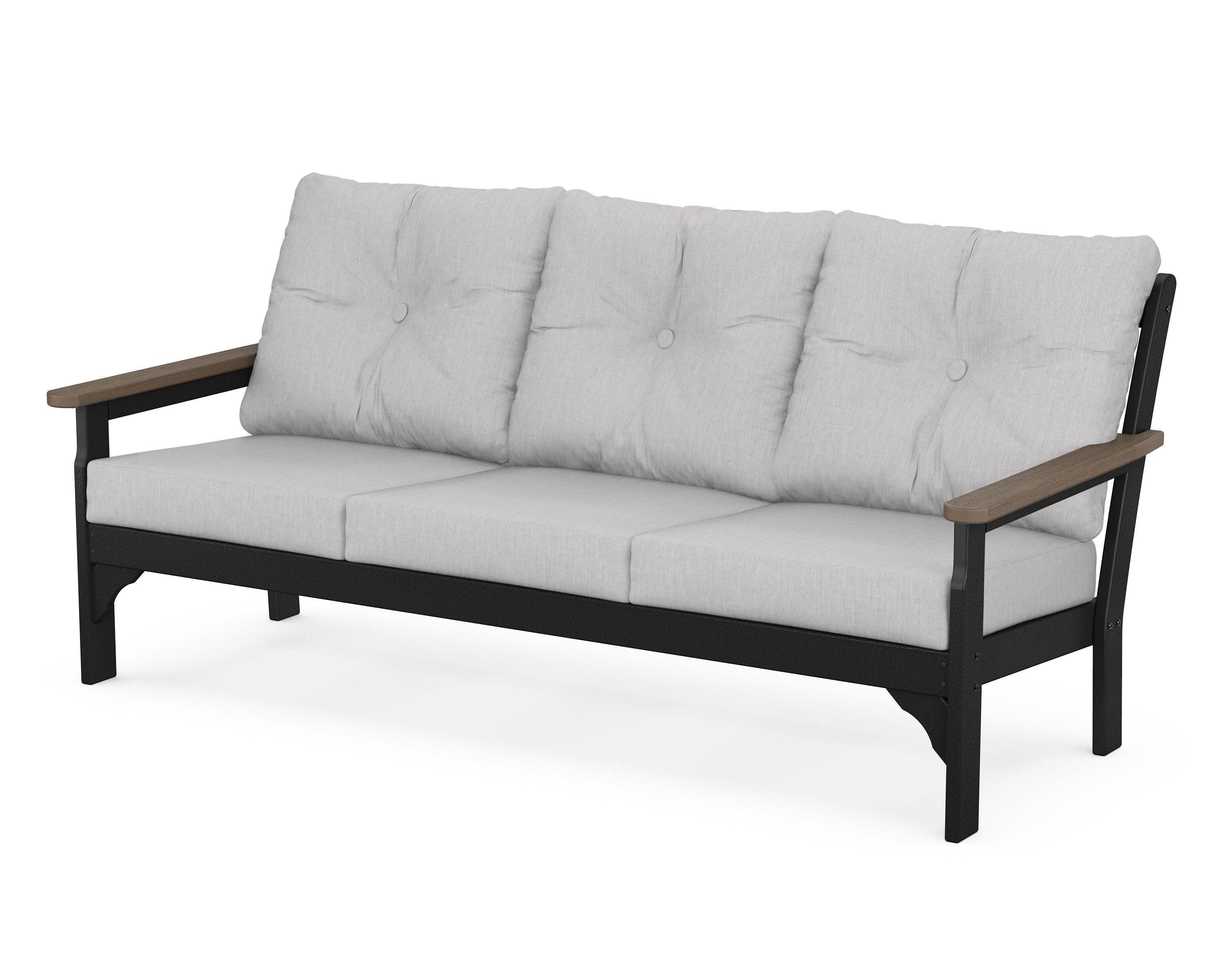 Vineyard Deep Seating Sofa in Black / Kona / Granite