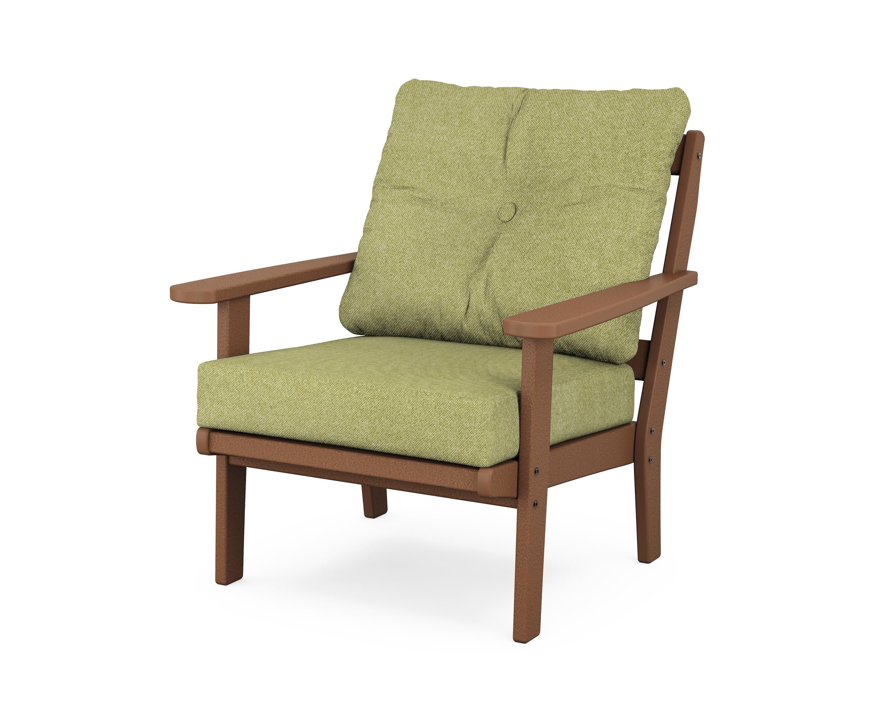 Mission Deep Seating Chair in Teak / Chartreuse Boucle