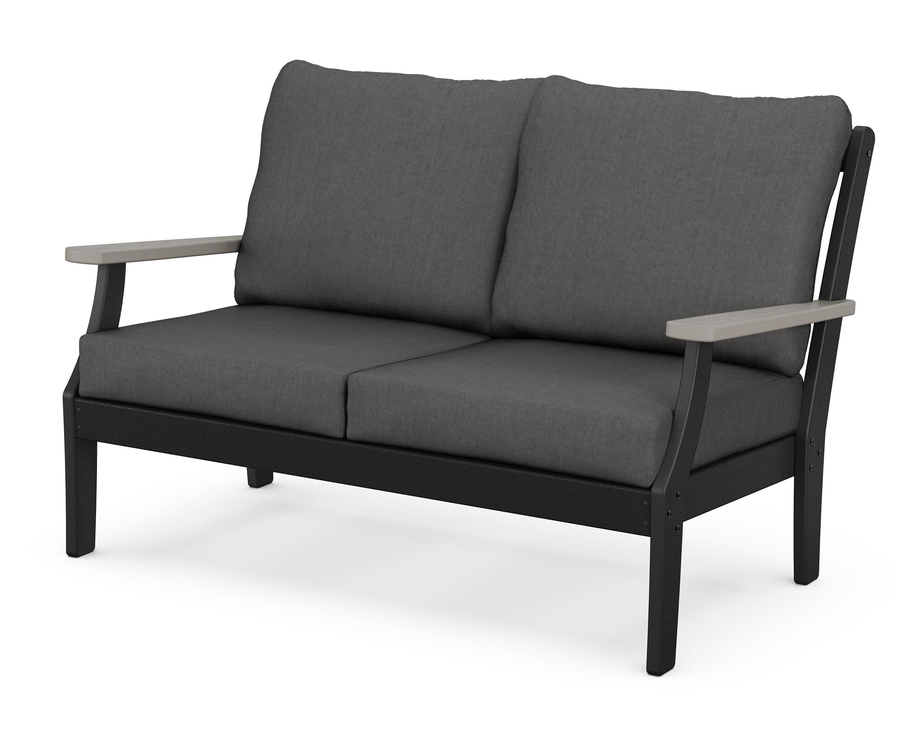 Braxton Deep Seating Loveseat in Black / Driftwood / Spectrum Carbon