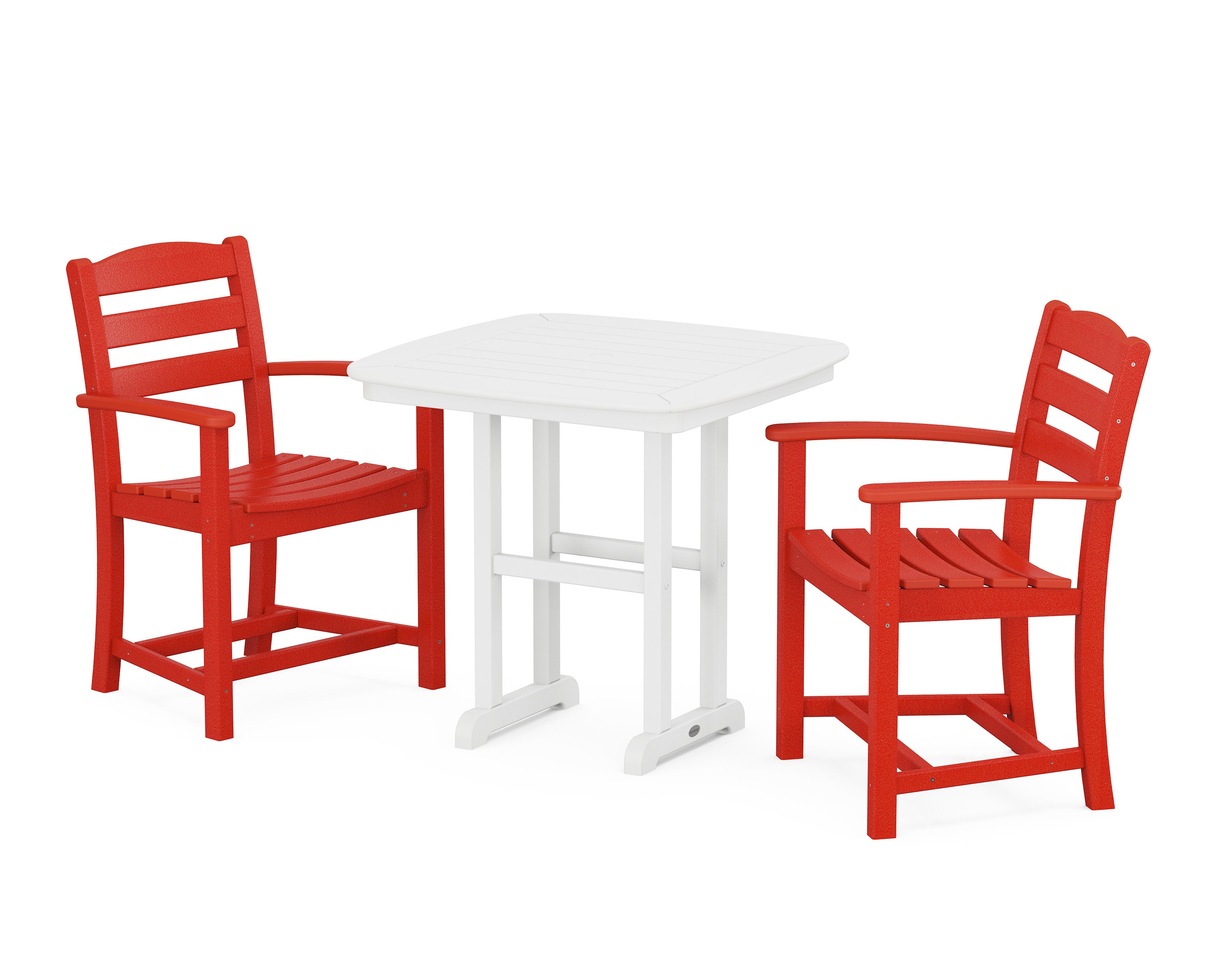La Casa Caf 3-Piece Dining Set in Sunset Red / White