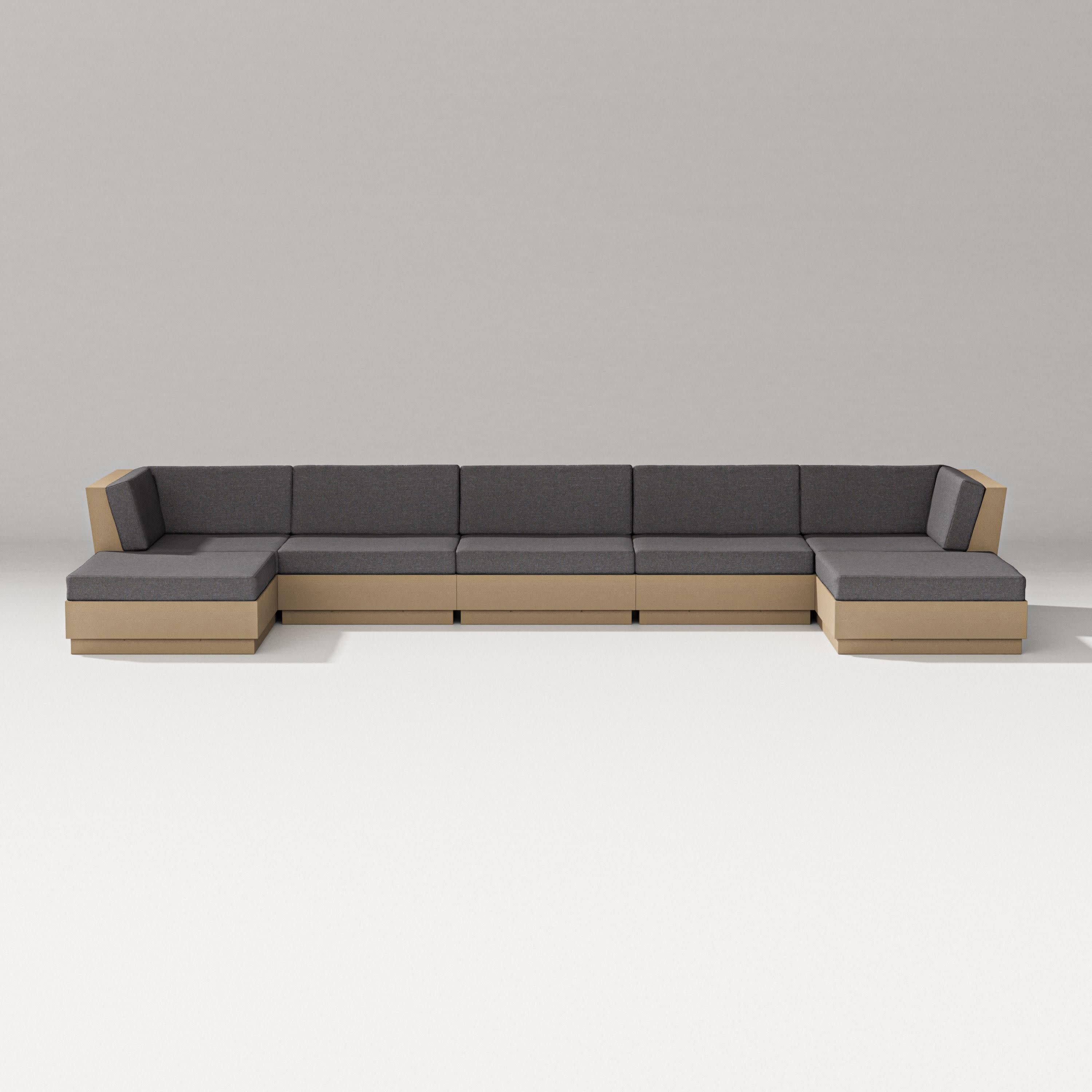 Elevate 7-Piece Double Chaise Sectional in Vintage Sahara / Ash Charcoal