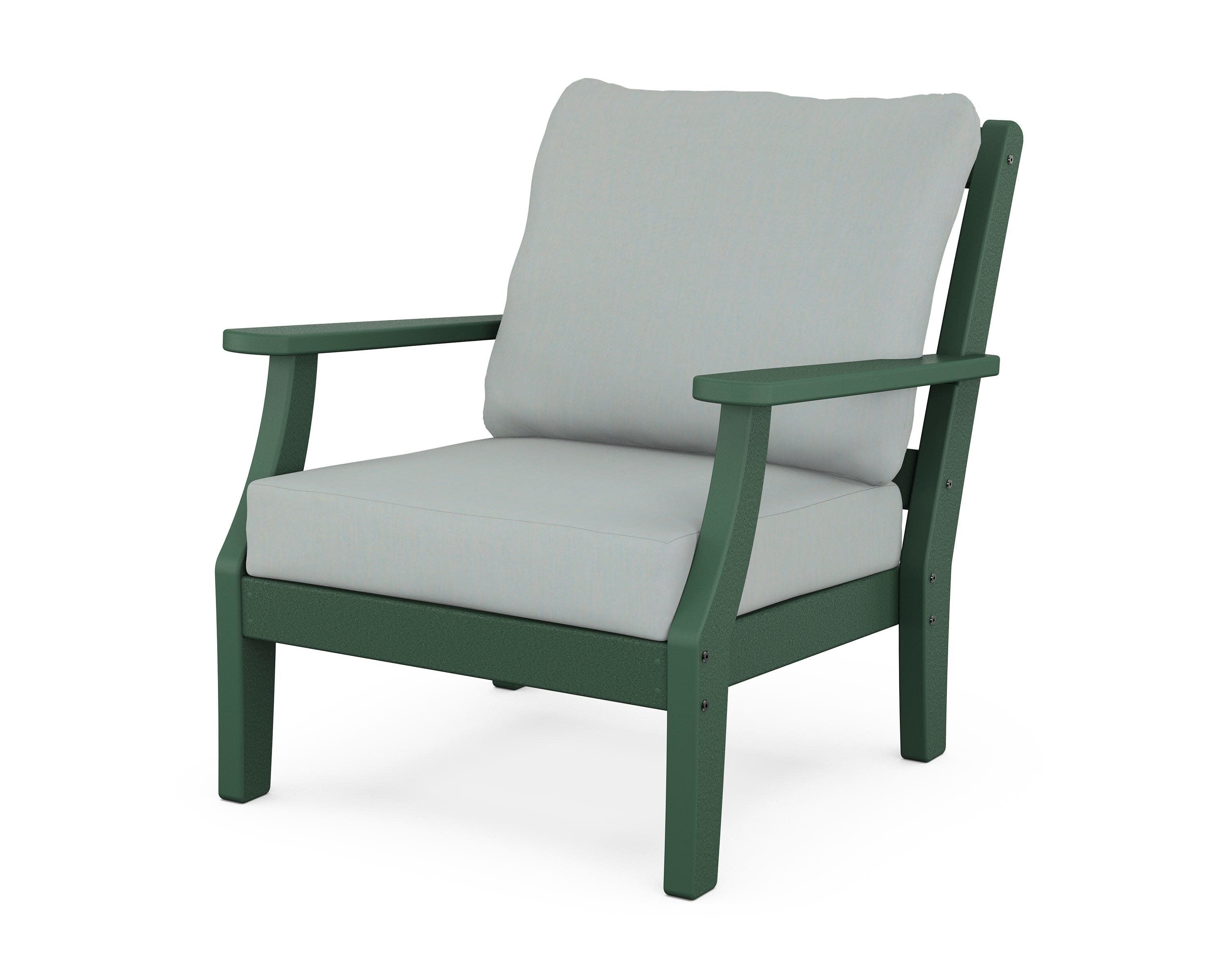 Chinoiserie Deep Seating Chair in Green / Spa