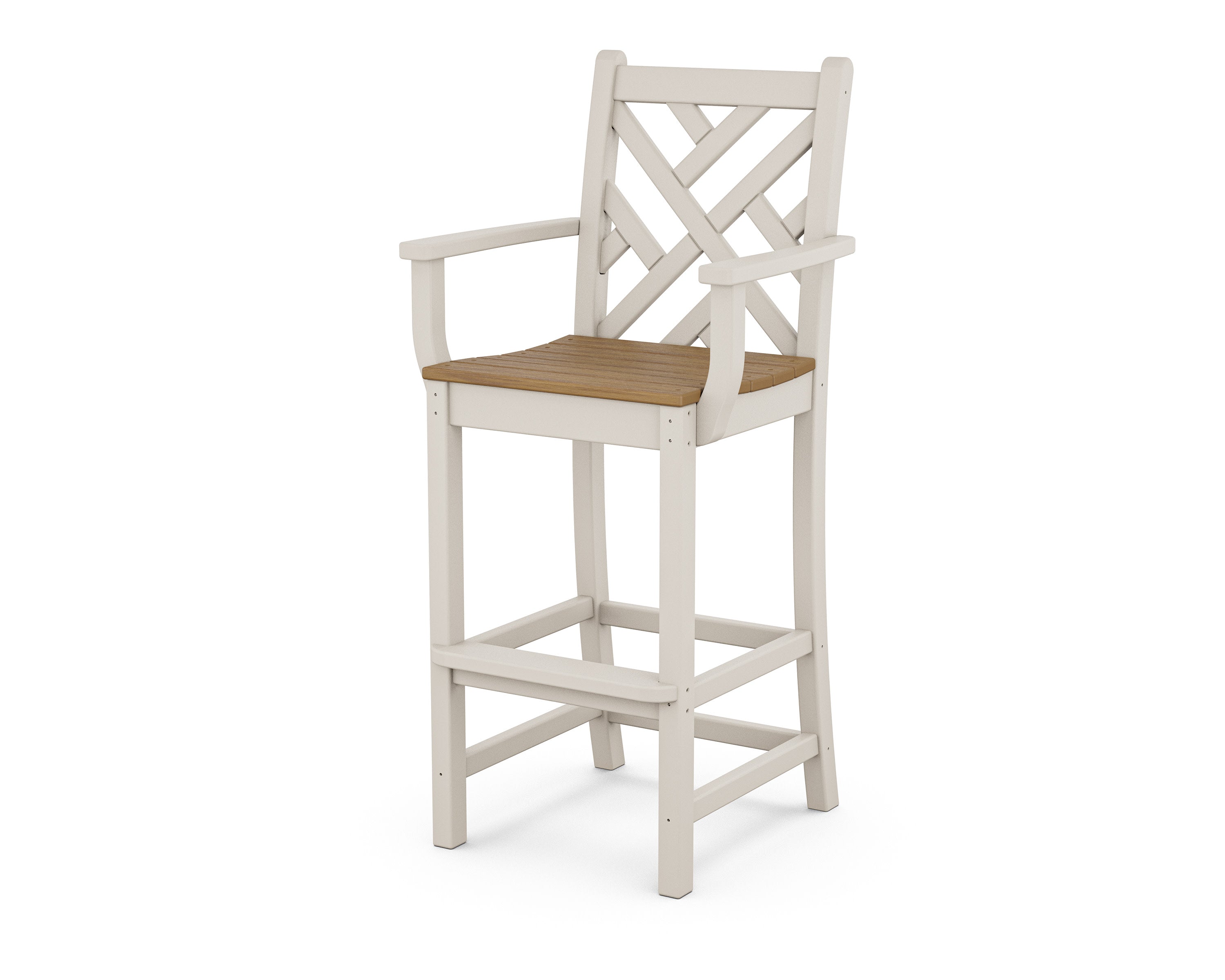 Chippendale Bar Arm Chair in Sand / Natural