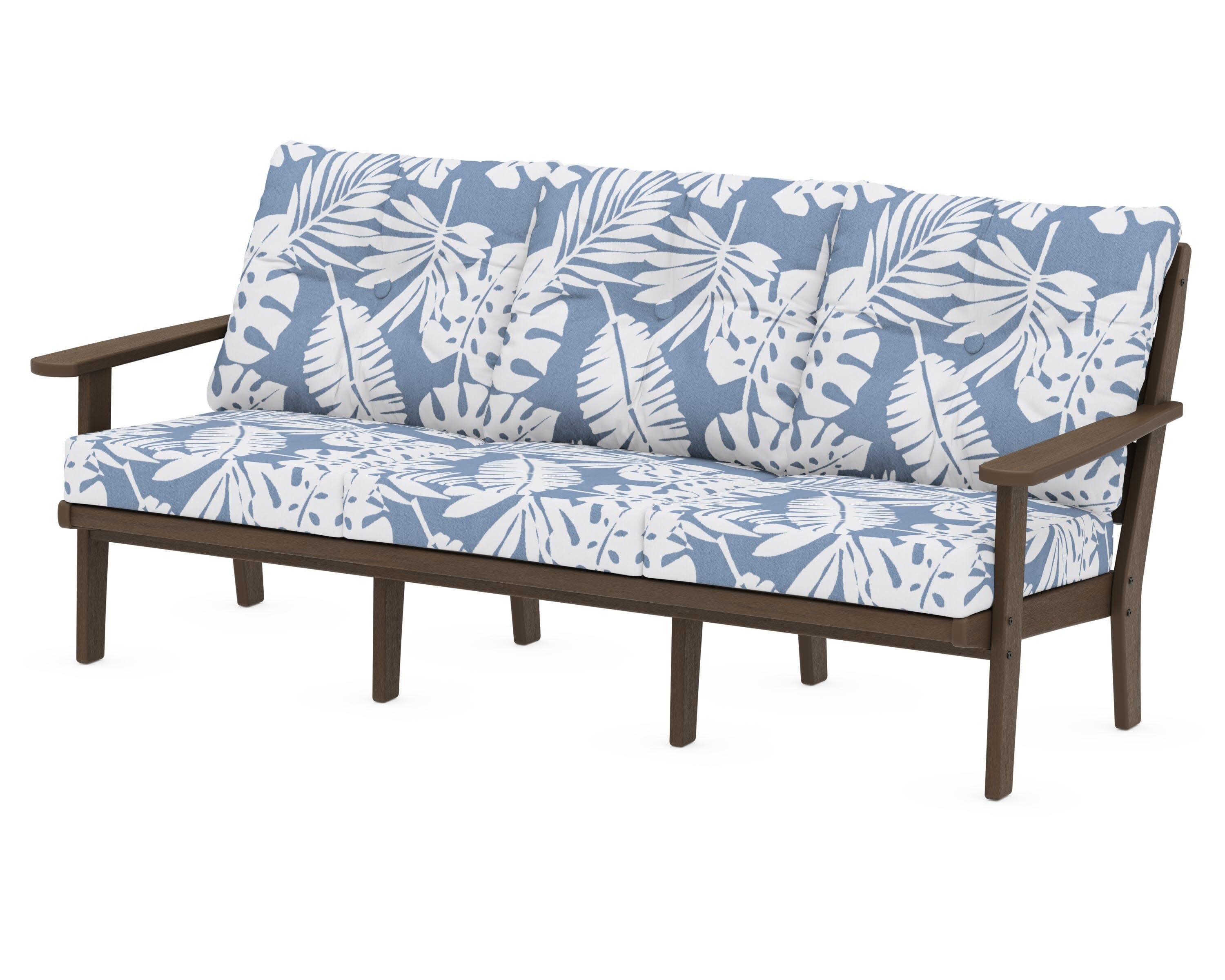 Lakeside Deep Seating Sofa in Kona / Leaf Sky Blue