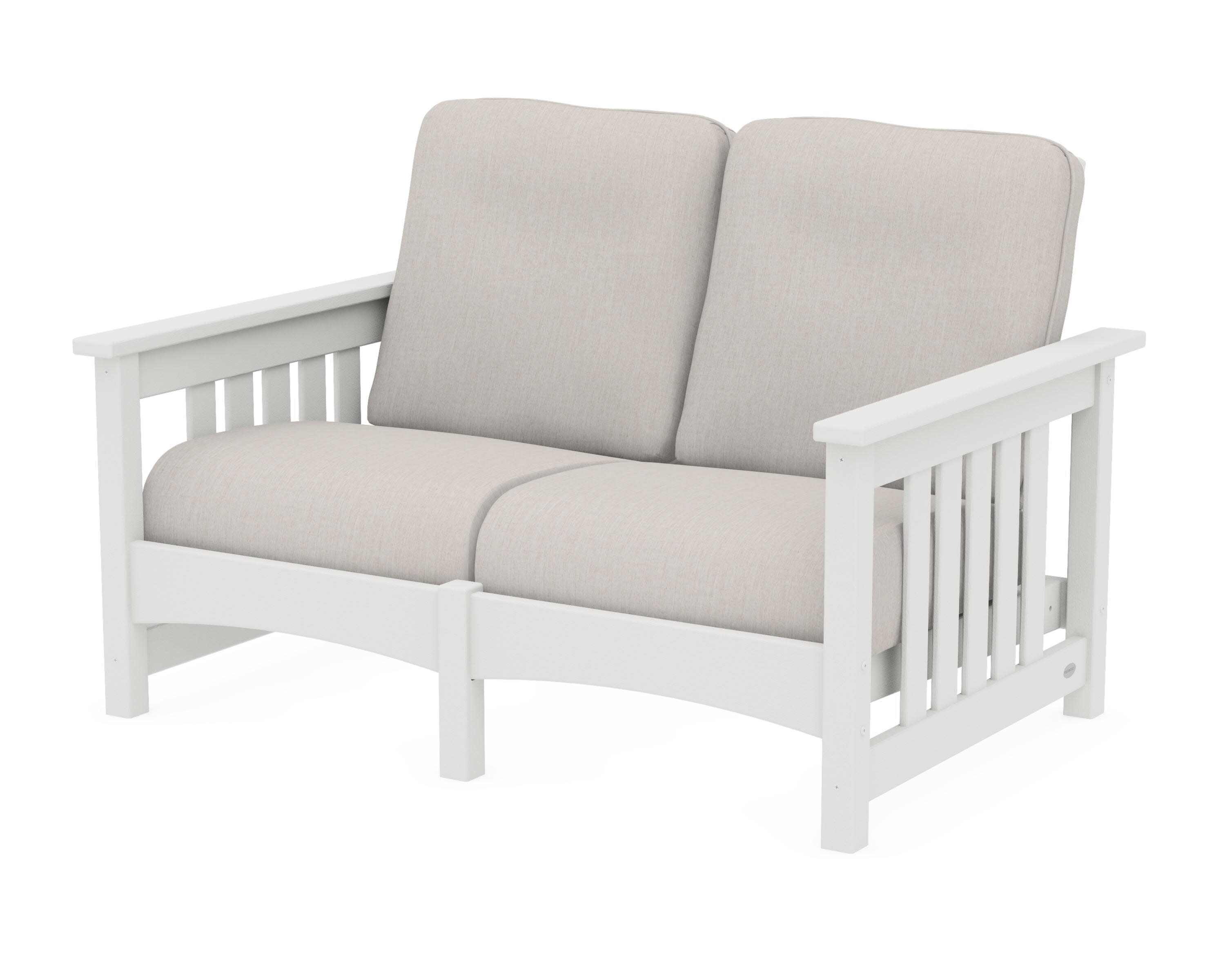 Club Mission Loveseat in Vintage White / Cast Ash