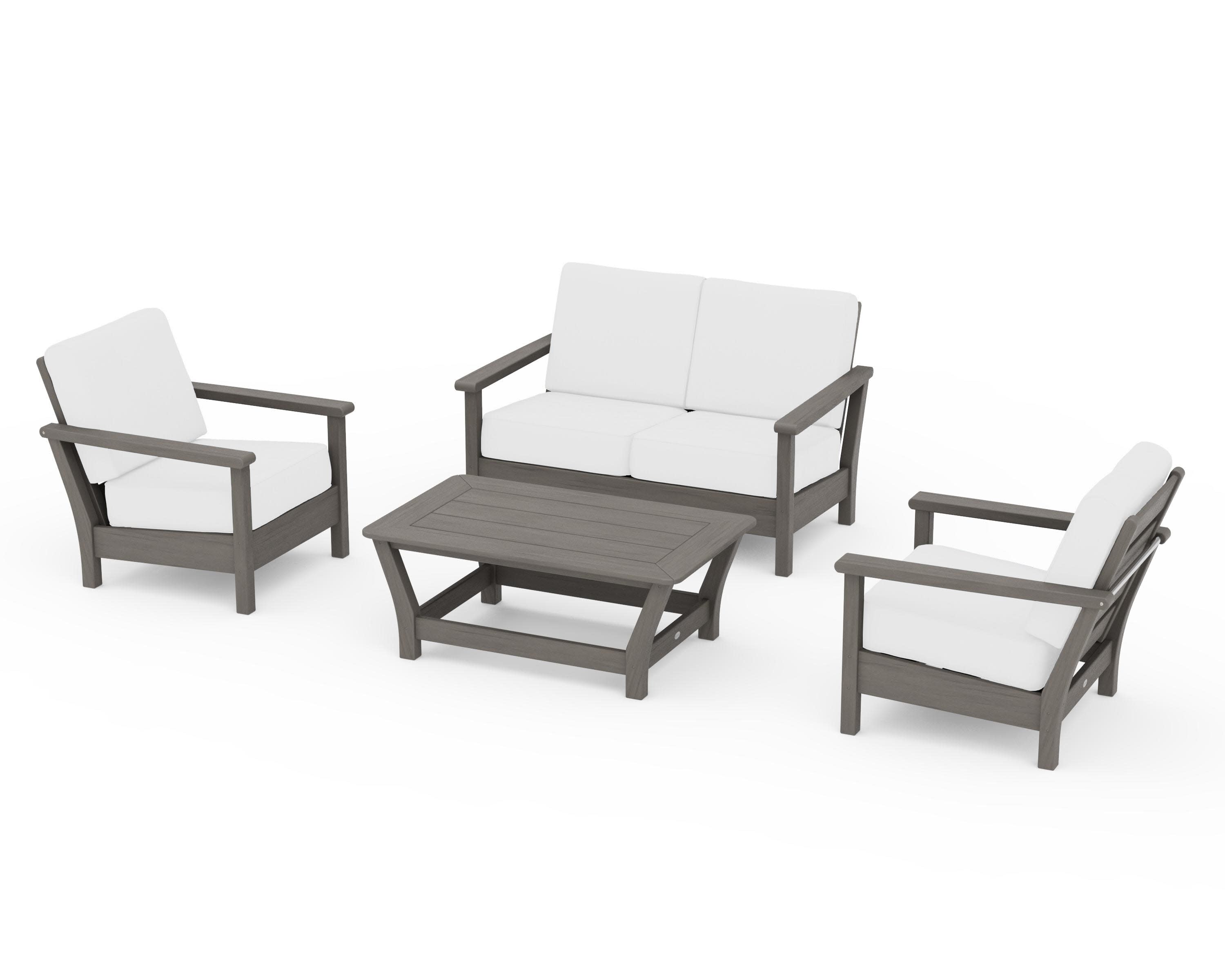 Harbour 4-Piece Deep Seating Set in Driftwood / Natural